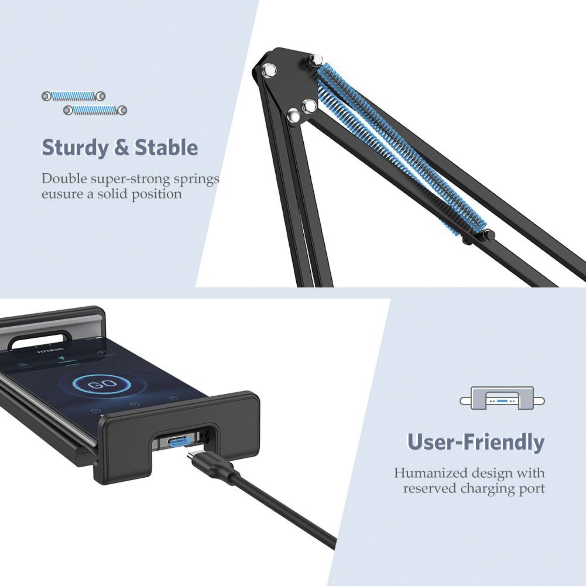 UGREEN universal Holder Black With Flexible Long Arm
