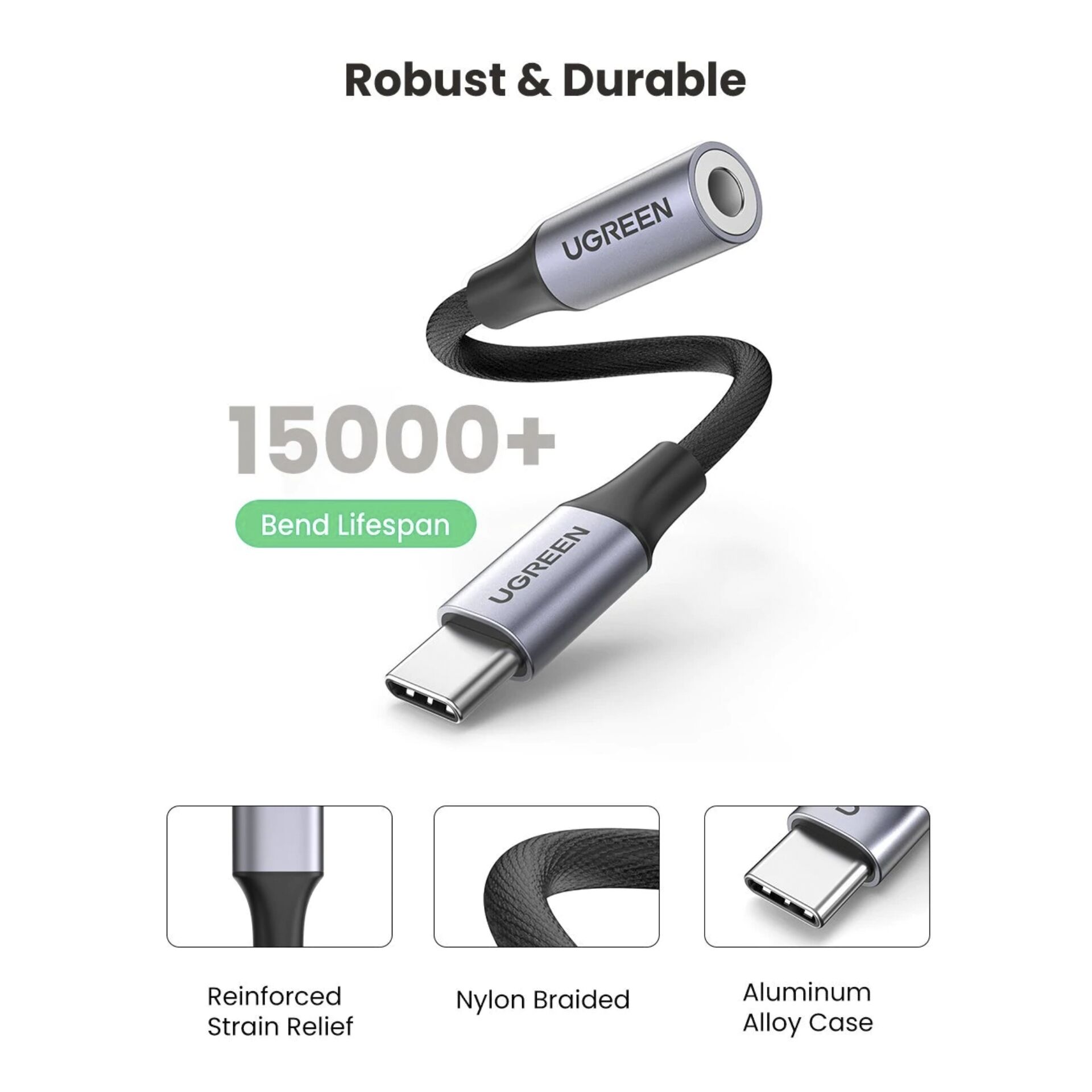 UGREEN USB-C to 3.5mm Jack Audio Cable 10cm
