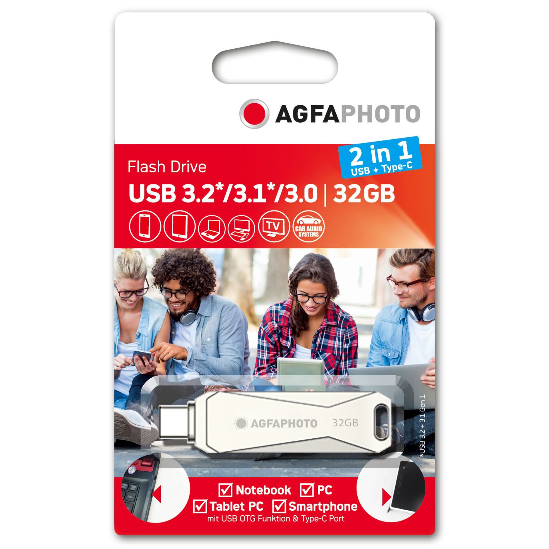 AgfaPhoto USB 3.0 2in1      32GB USB-TypeC