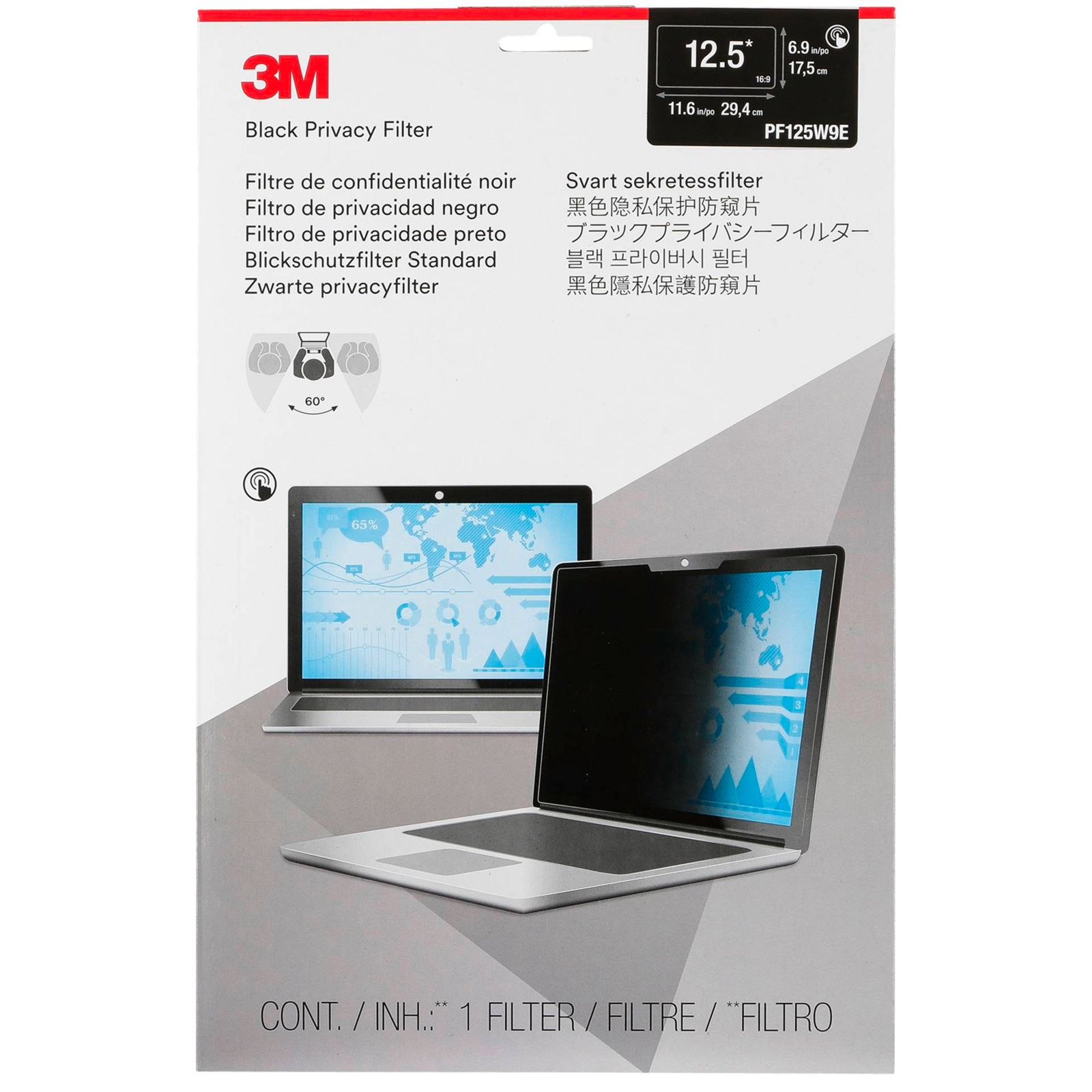 3M PF125W9E filtro privacy Standard per Laptop 12,5  16:9
