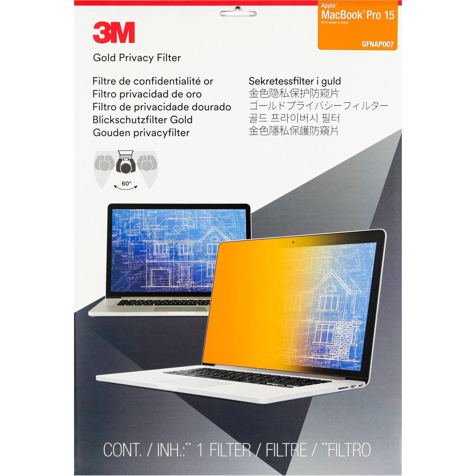 3M GFNAP007 filtro privacy oro f MacBook Pro 15  ab 2016