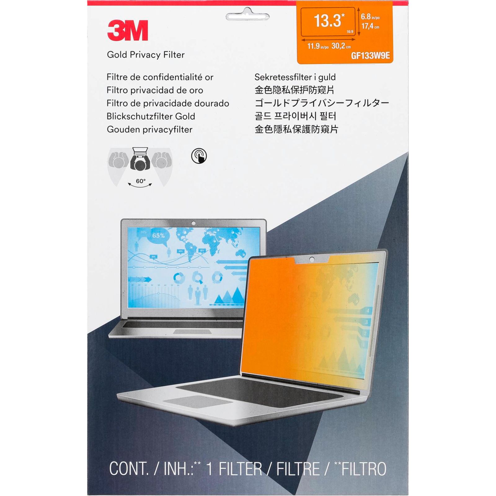 3M GF133W9E filtro privacy oro per Laptop 13,3