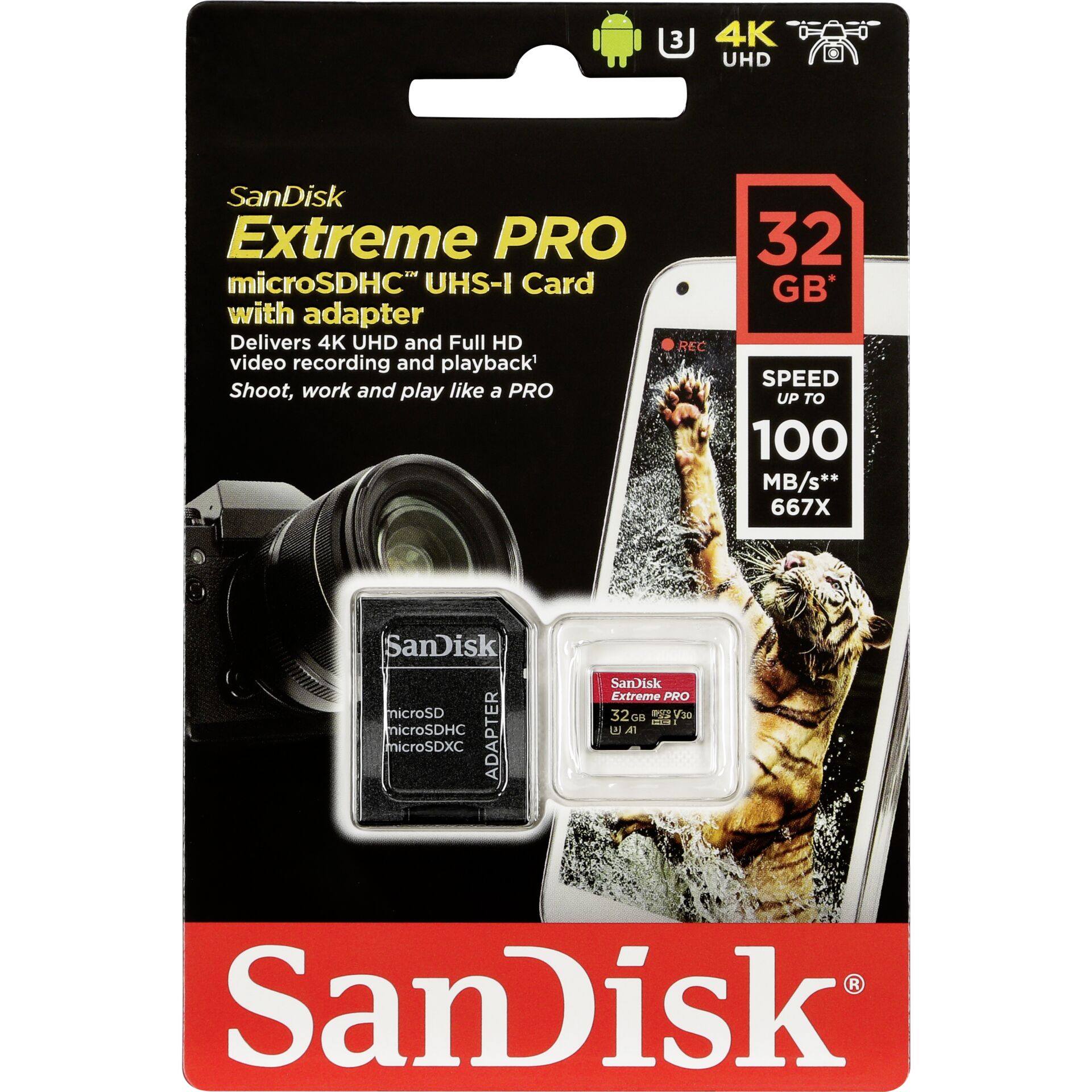 SanDisk microSDHC A1 100MB  32GB Extreme Pro   SDSQXCG-032G-