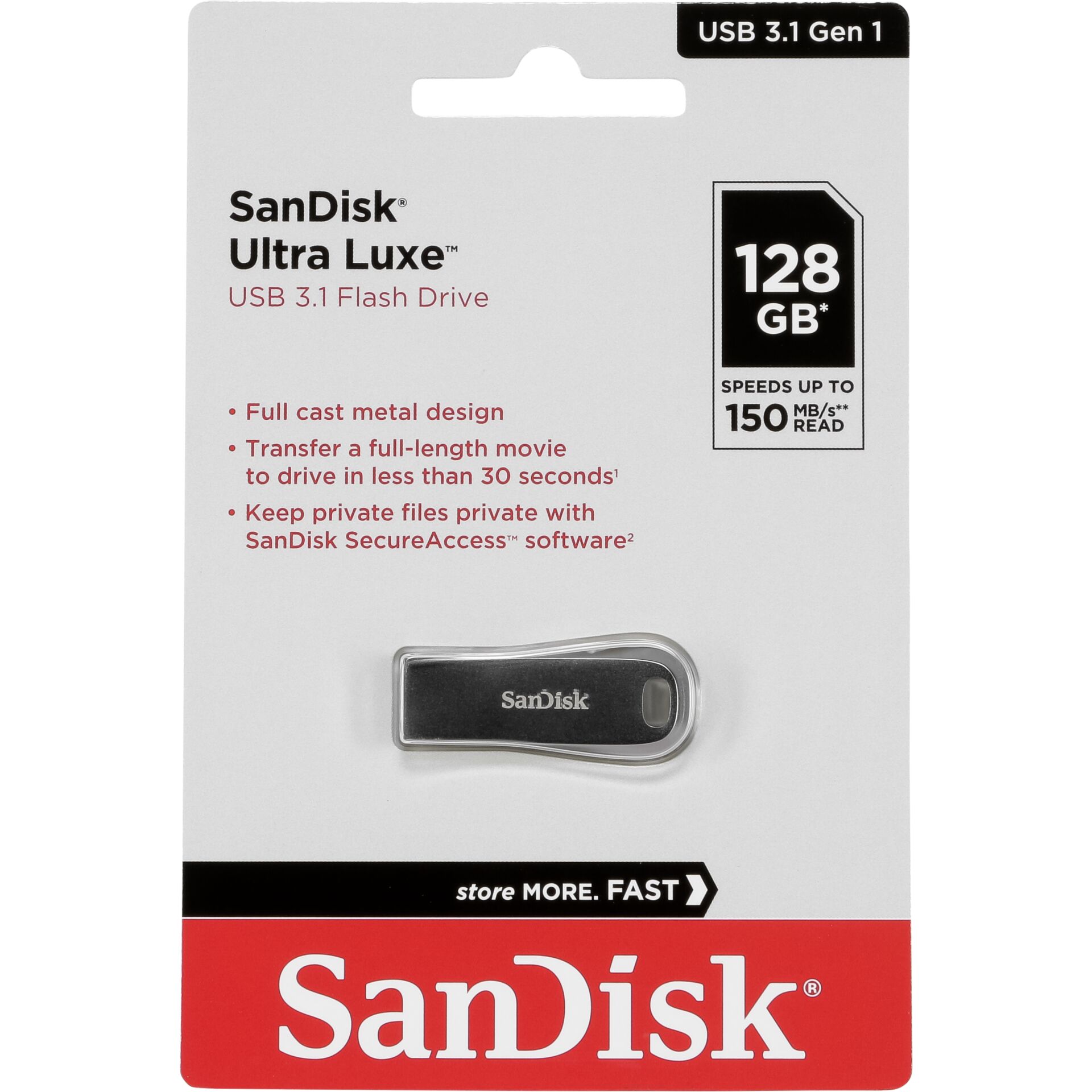 SanDisk Cruzer Ultra Luxe  128GB USB 3.1          SDCZ74-128