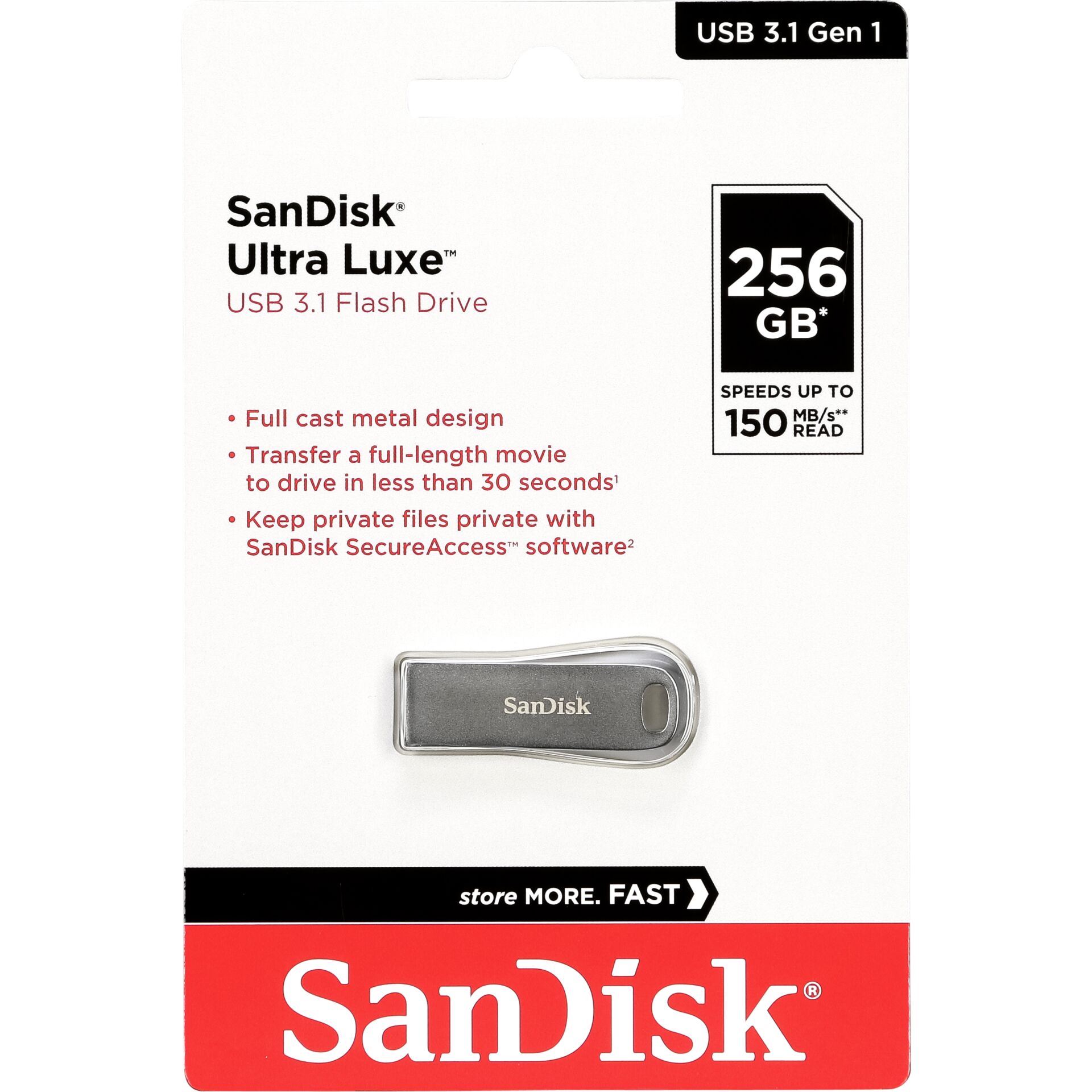 SanDisk Cruzer Ultra Luxe  256GB USB 3.1          SDCZ74-256