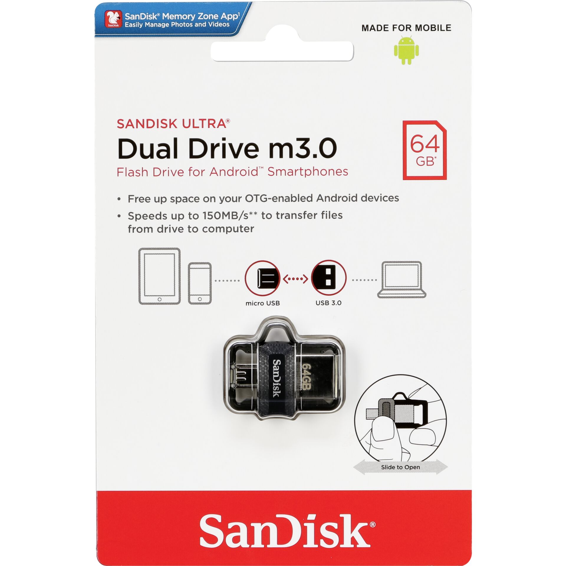 SanDisk Ultra Dual Drive    64GB m3.0 grey&silver  SDDD3-064