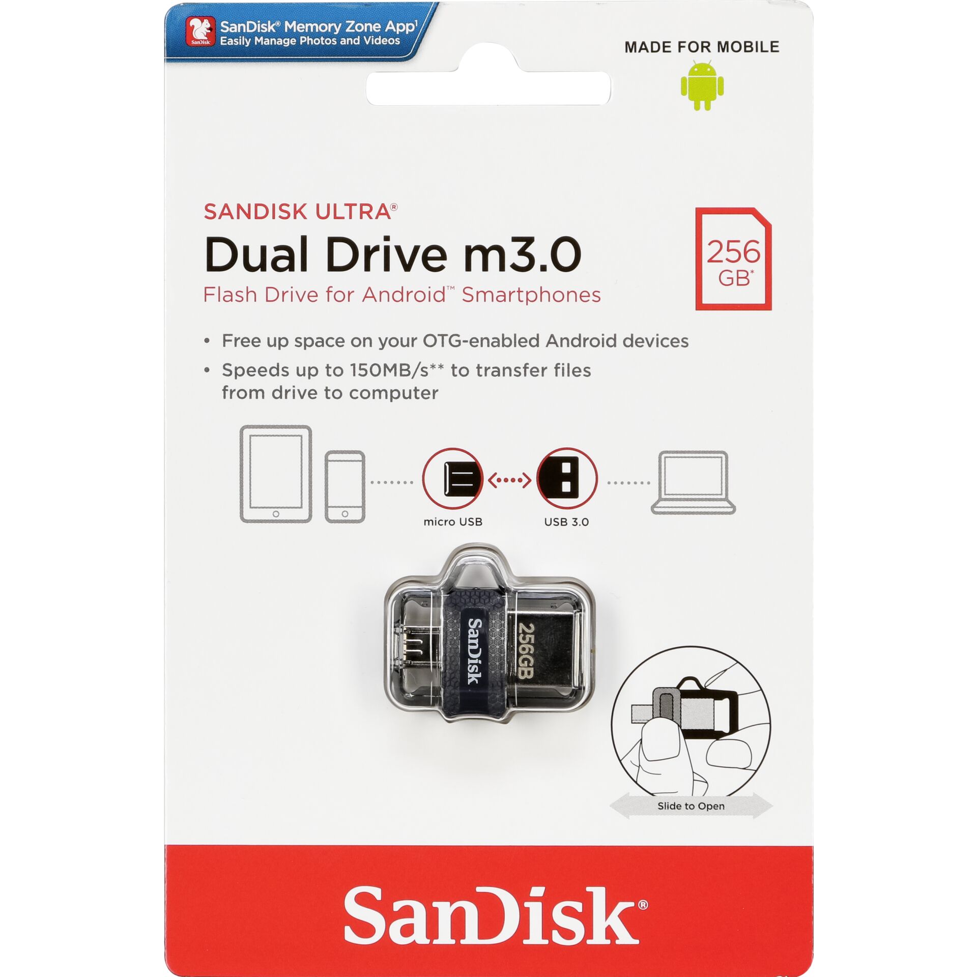 SanDisk Ultra Dual Drive   256GB m3.0 grey&silver  SDDD3-256