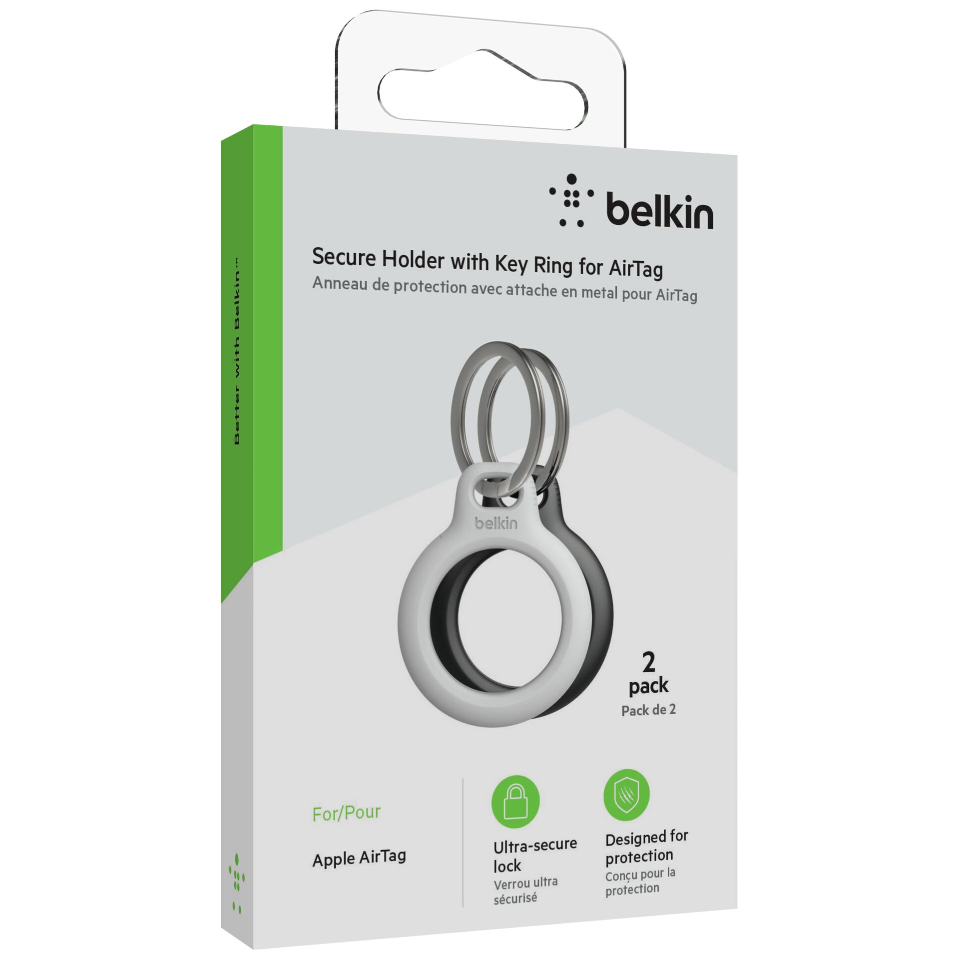 1x2 Belkin Secure Holder black for Apple AirTag      MSC002b 2