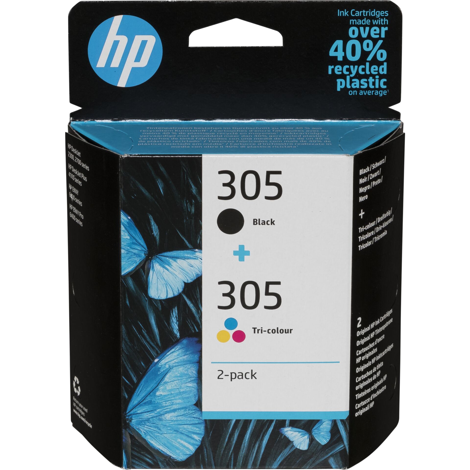 HP 6ZD17AE 2-Pack BK/3-colors No. 305