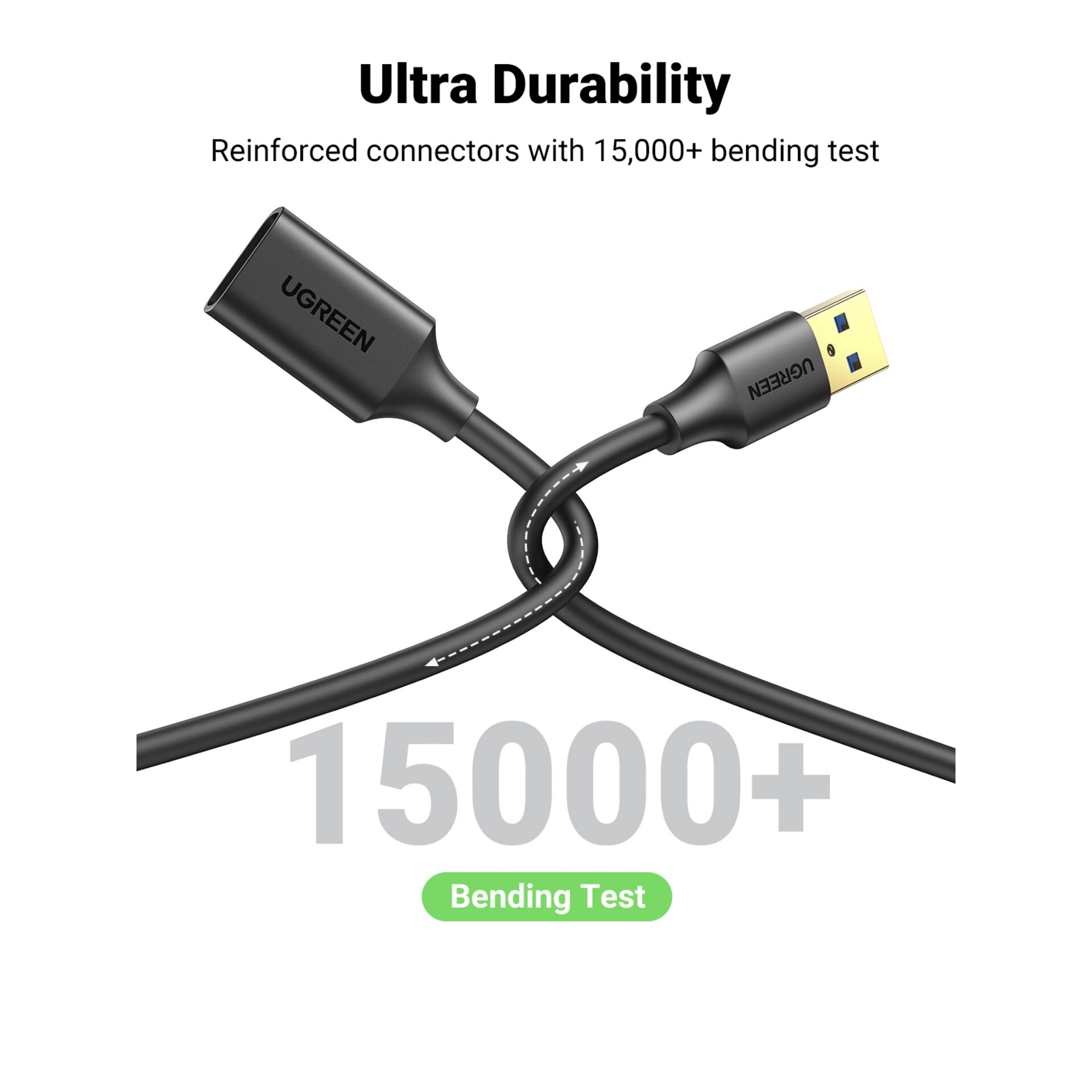 UGREEN USB-A To Female Extension Cable Black 3m