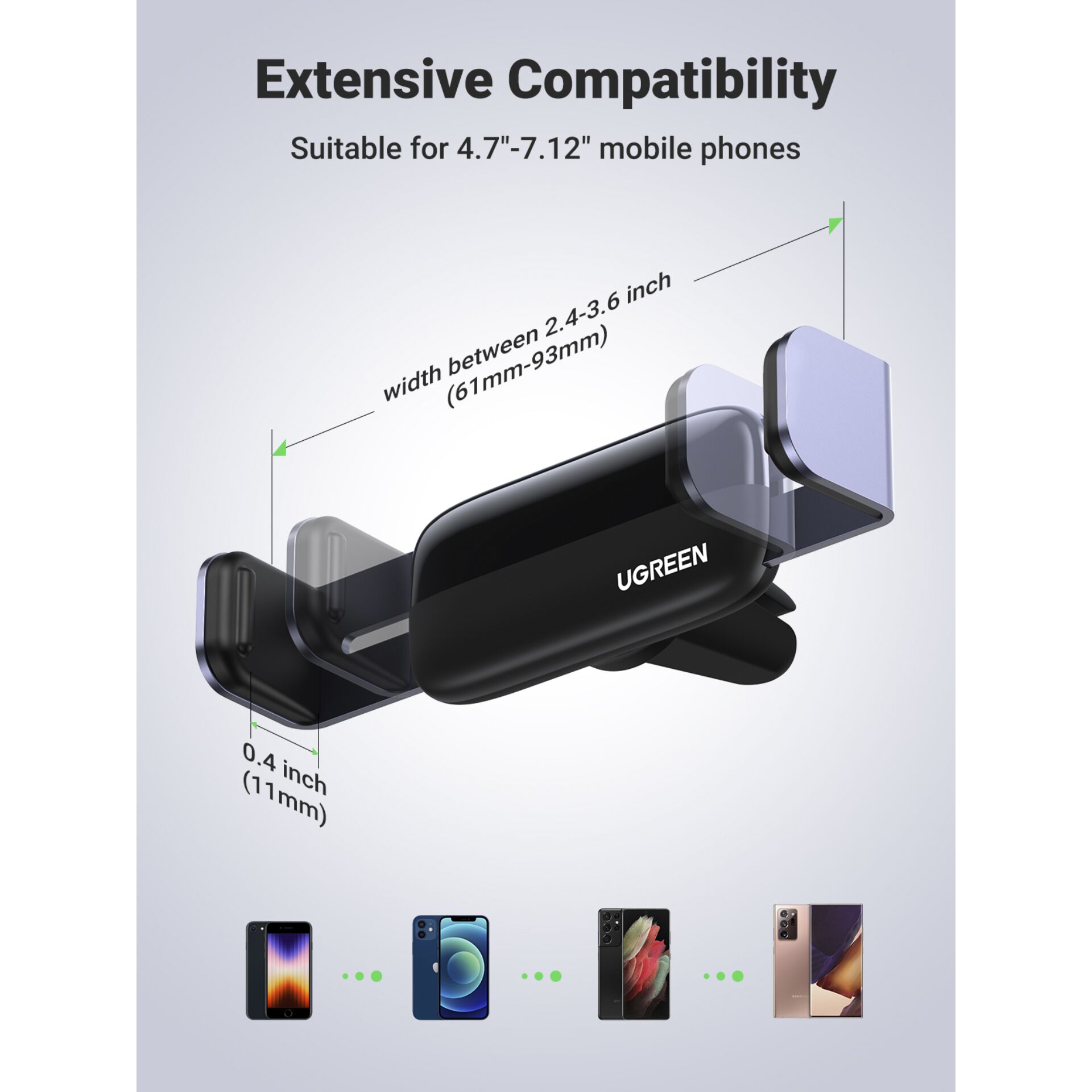 UGREEN Air Vent Car Mount Phone Holder nero
