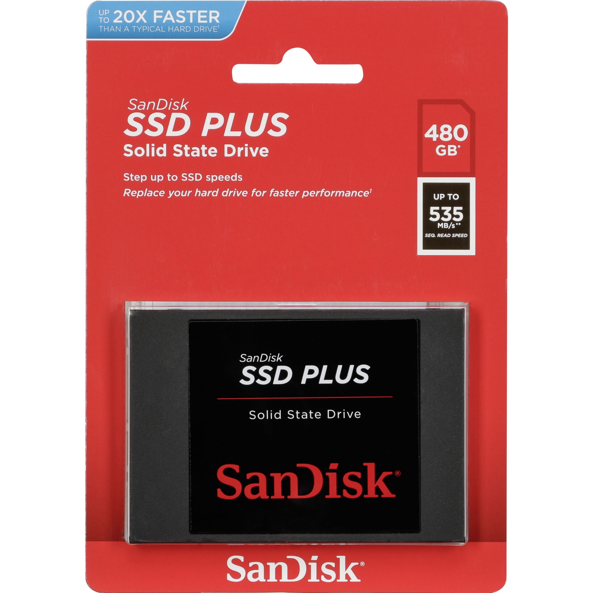 SanDisk SSD Plus           480GB Read 535 MB/s    SDSSDA-480