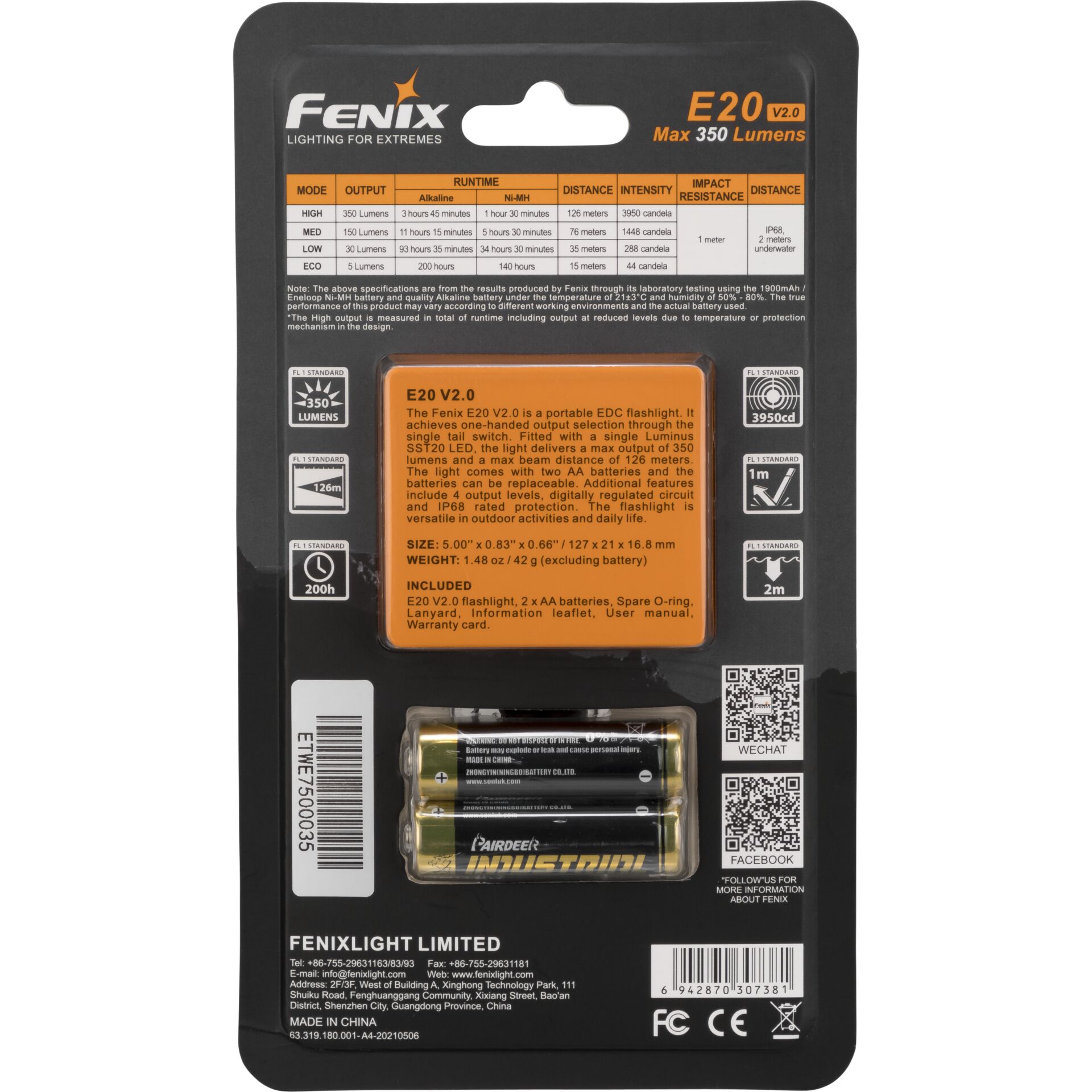 Fenix Torcia elettrica E20R V2.0