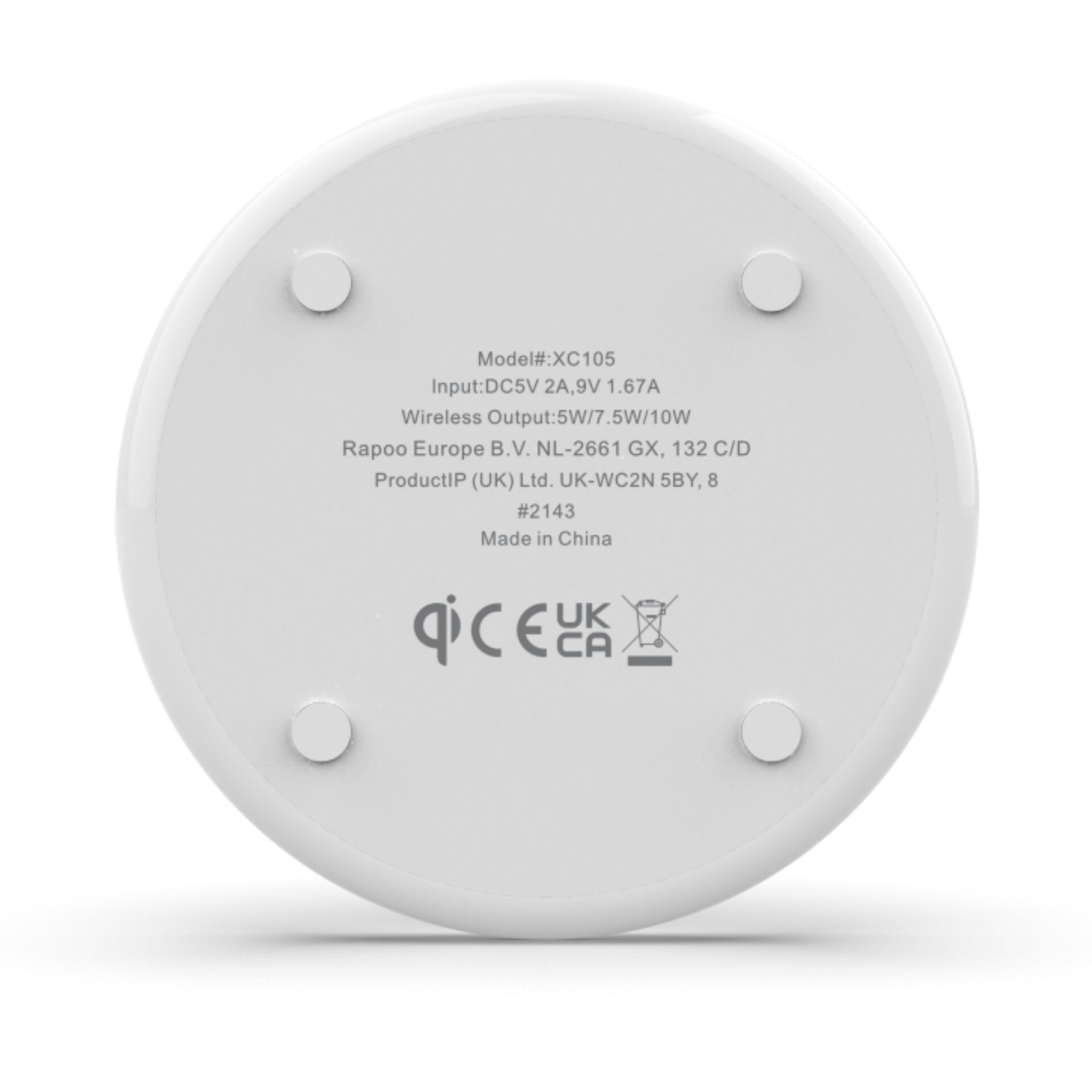 Rapoo XC105 bianco caricatore QI Wireless