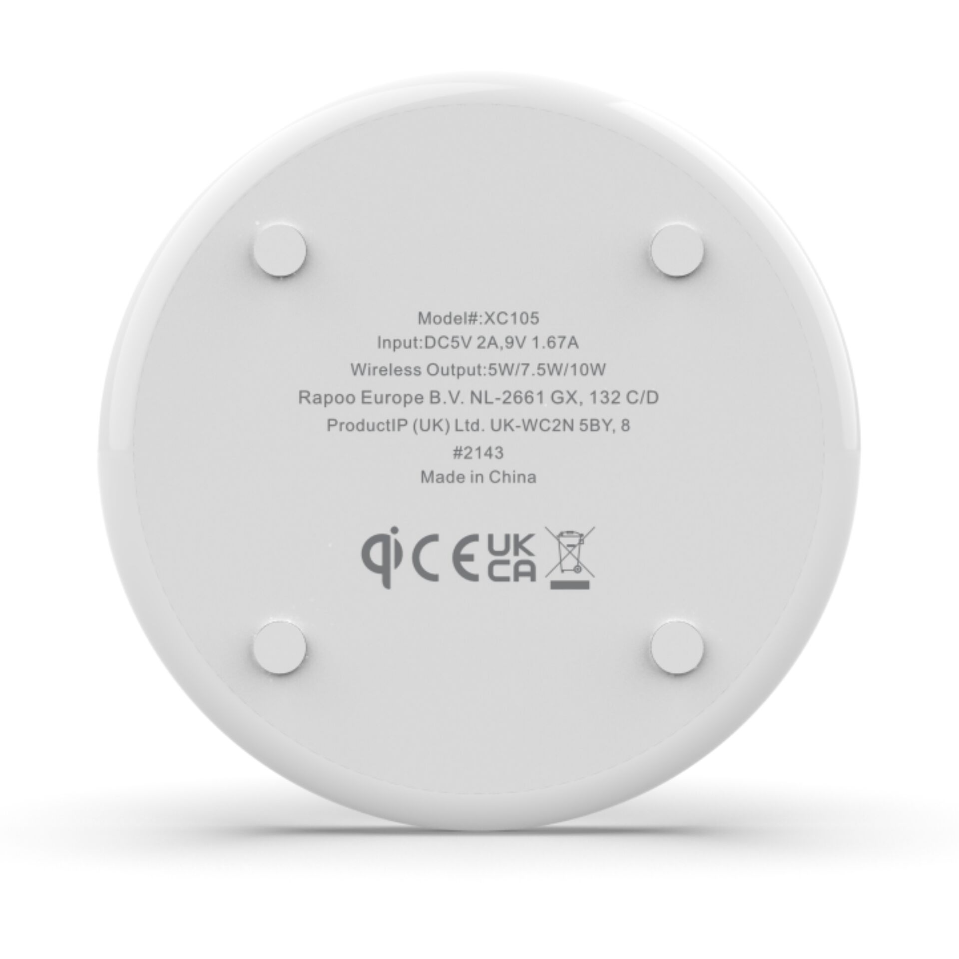 Rapoo XC105 set 2pz, bianco caricatore QI Wireless