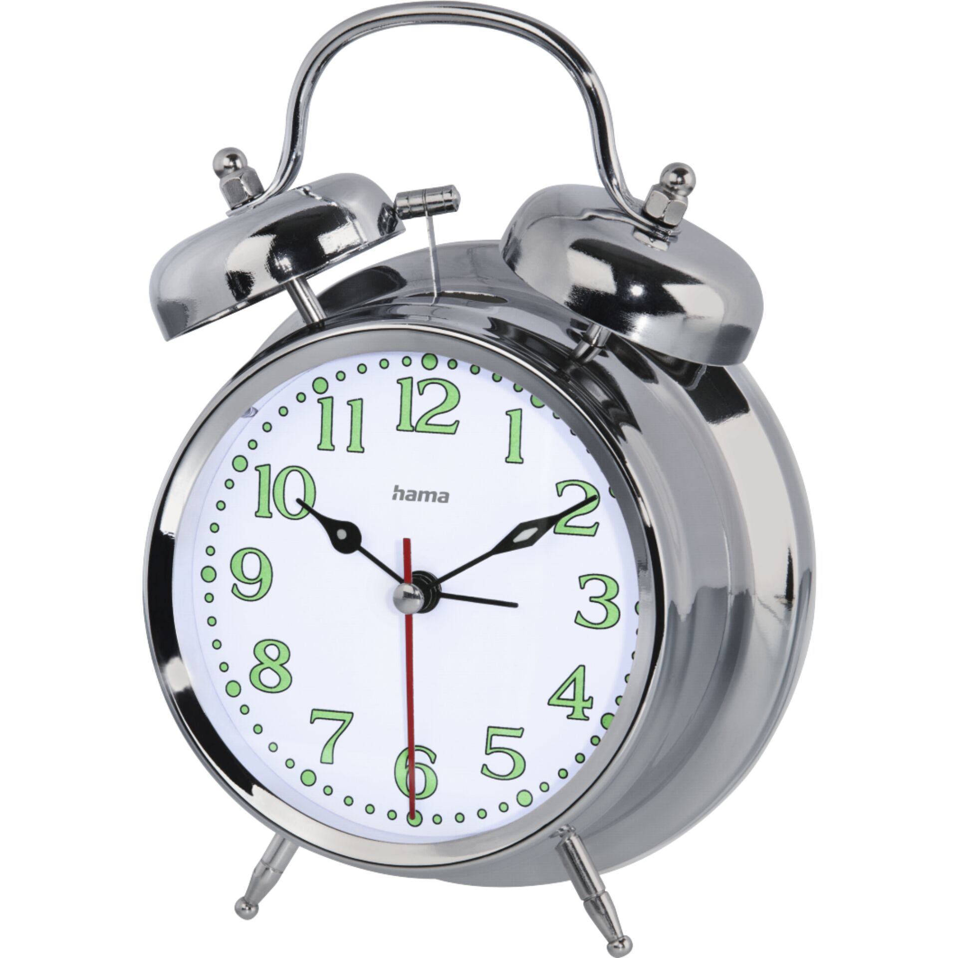 Hama Alarm Clock Nostalgy, silver fluorescent        186326