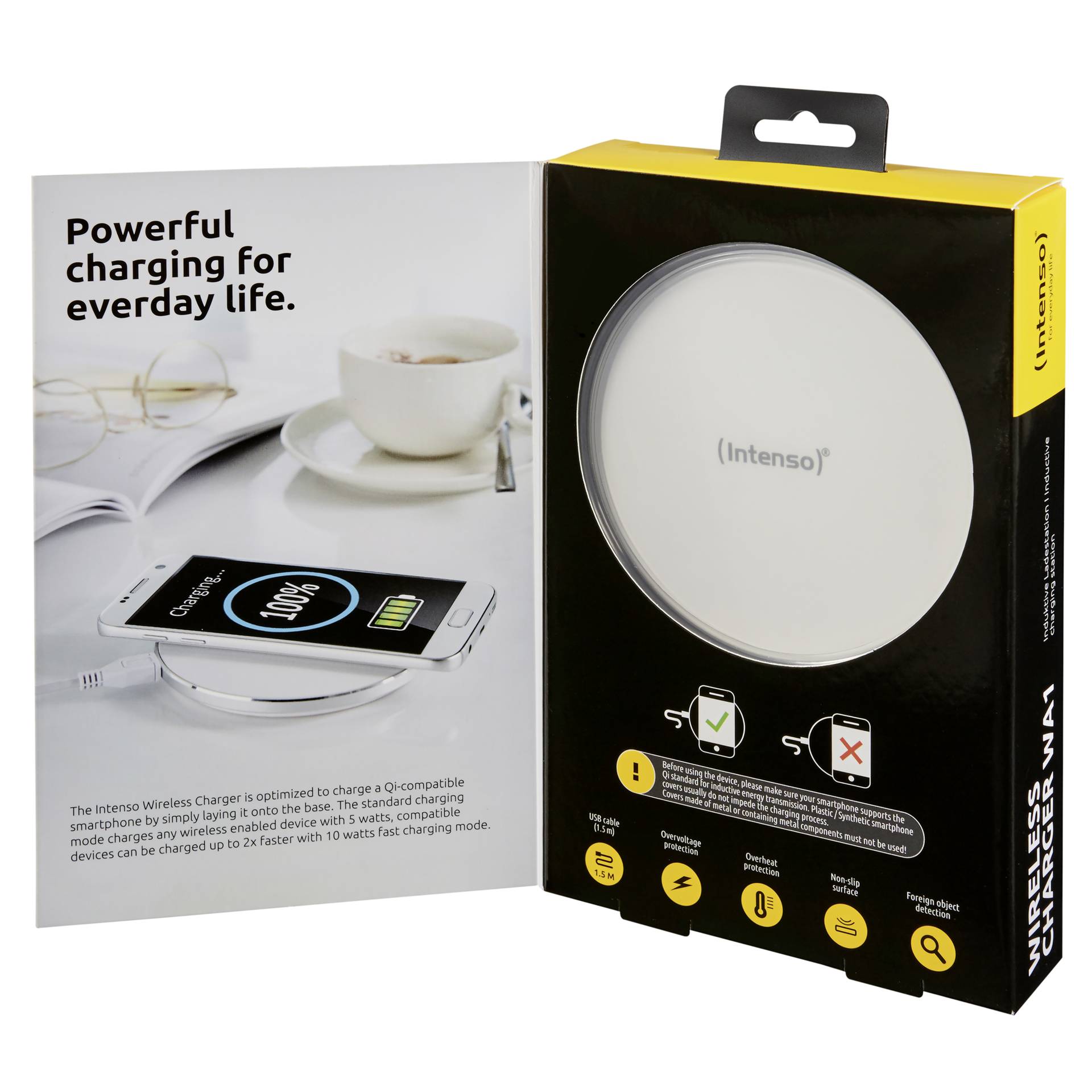 Intenso Wireless Charger QI incl Fast Charge adatt. bianco