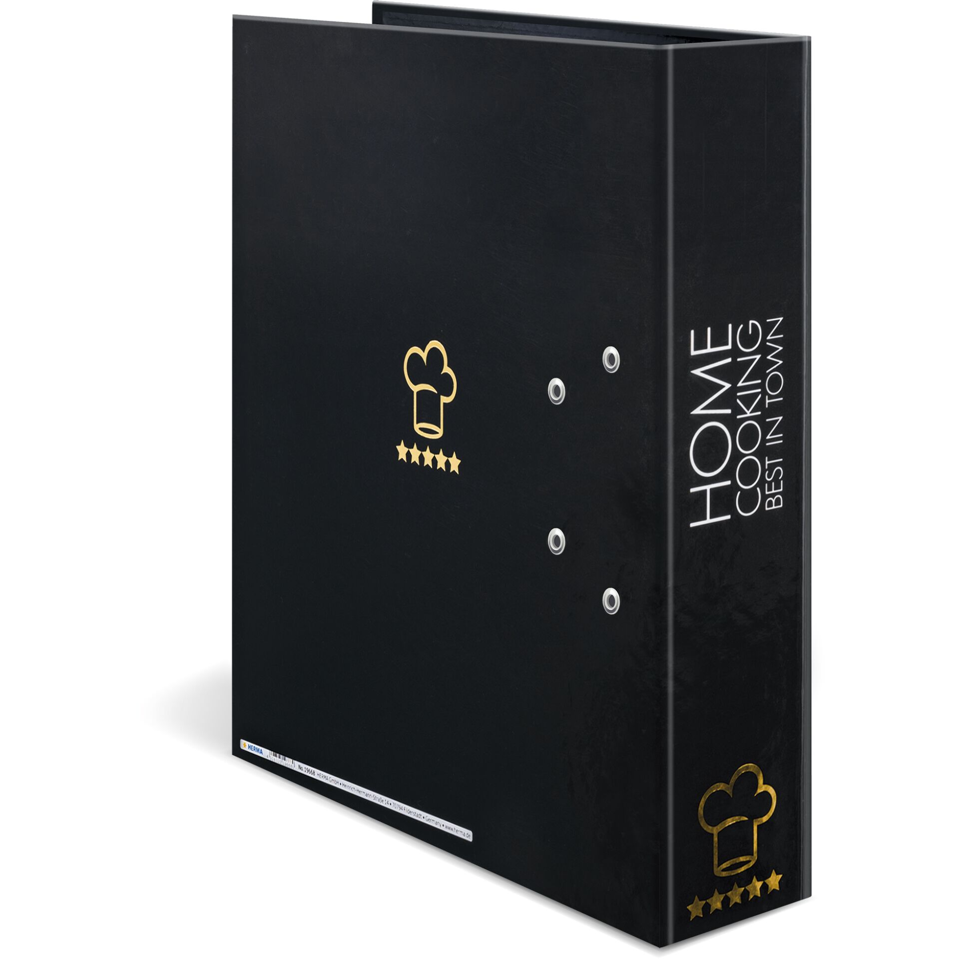 Herma Rezepte-Ordner schwarz Home Cooking DIN A4        1966