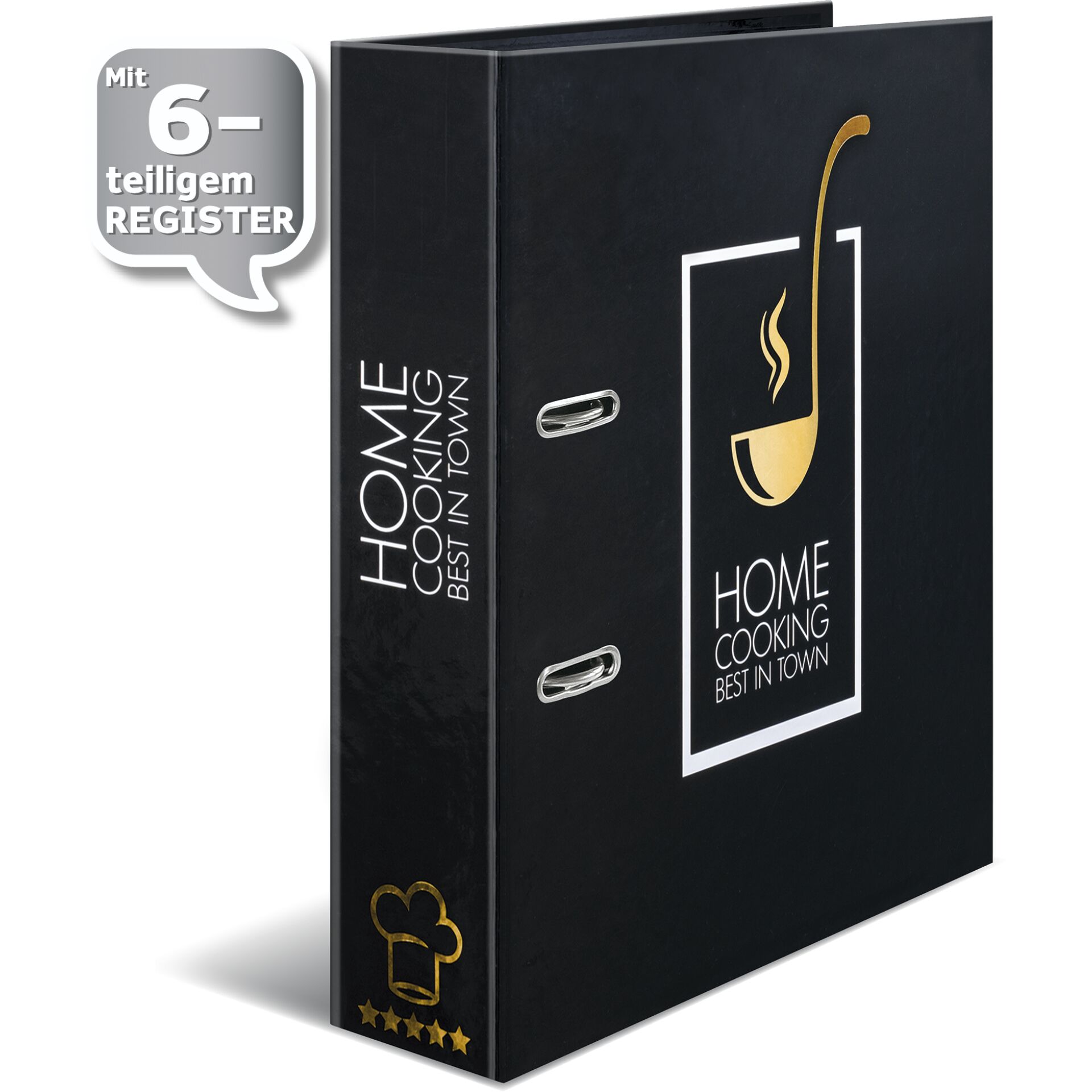 Herma Rezepte-Ordner schwarz Home Cooking DIN A4        1966