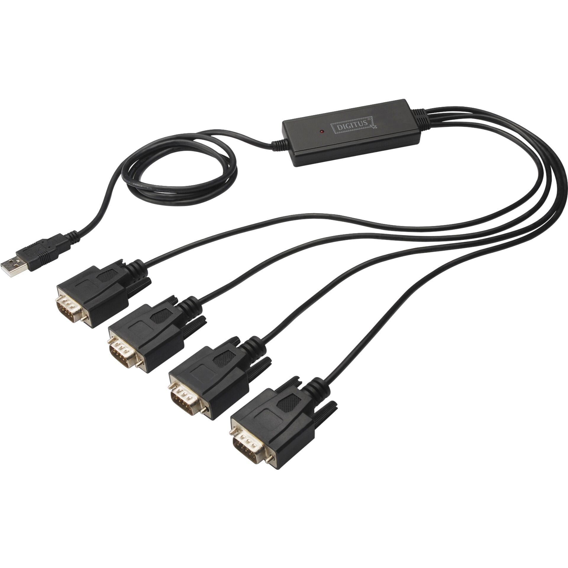 DIGITUS USB 2.0 to 4xRS232 Cable USB to Serial Adapter,  1,5
