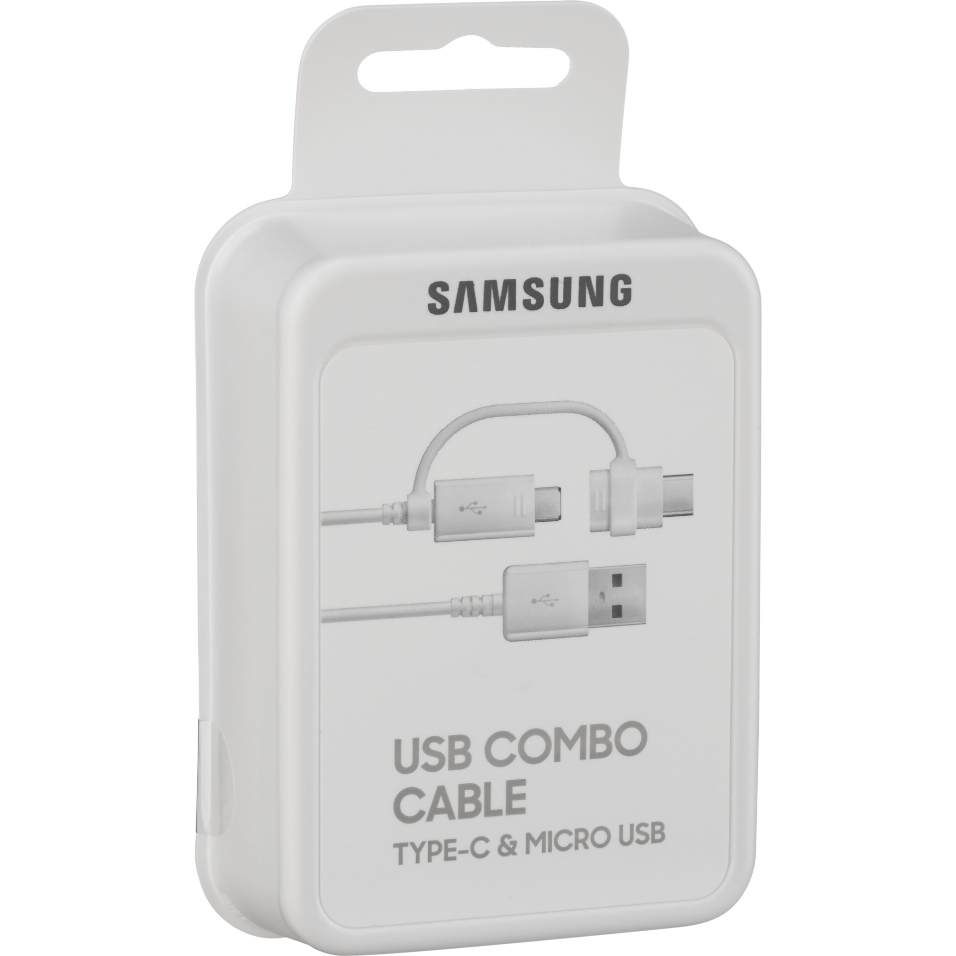 Samsung cavo dati Micro-USB a USB-A incl. USB-C adatt. bianc