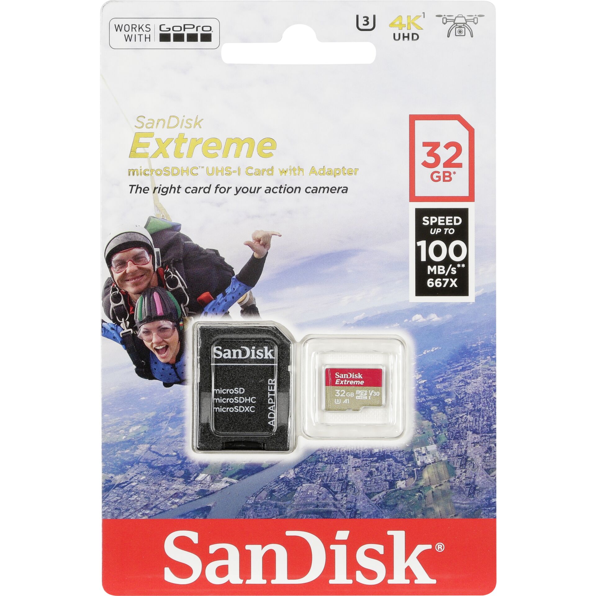 SanDisk microSDHC Action SC 32GB Extr.100MB A1 SDSQXAF-032G-