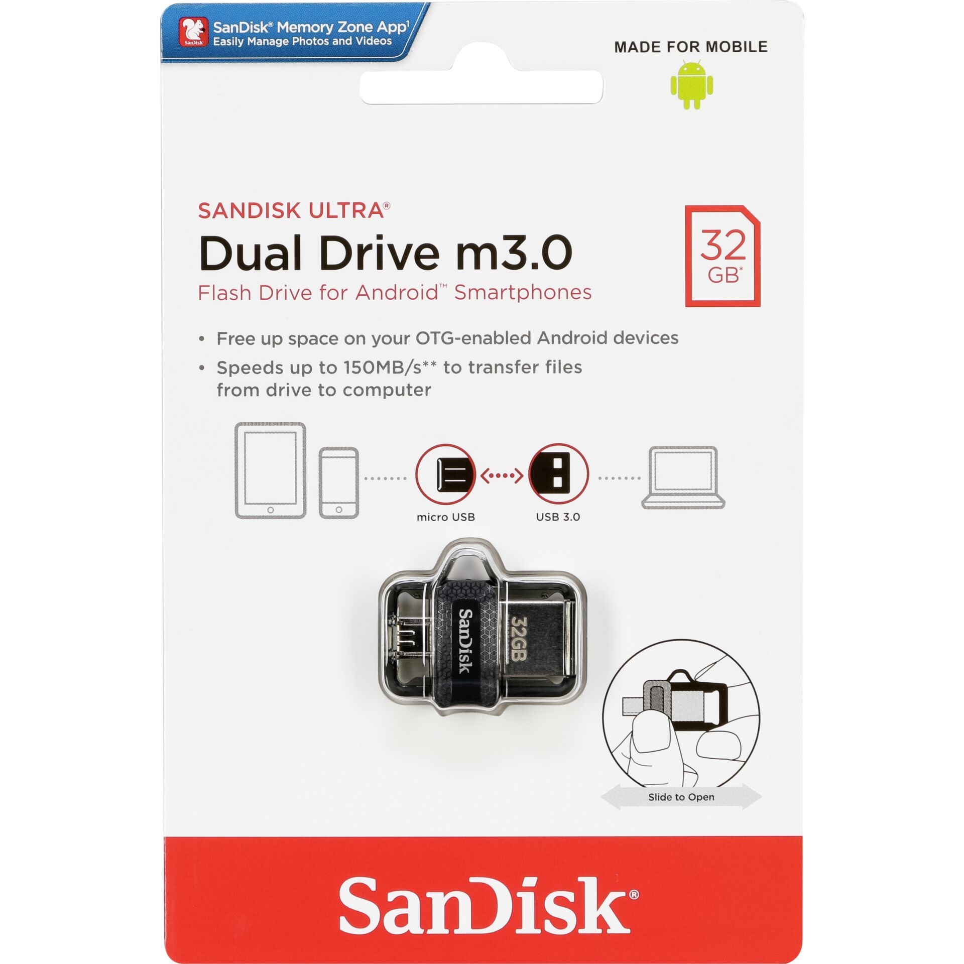 SanDisk Ultra Dual Drive    32GB m3.0 grey&silver  SDDD3-032