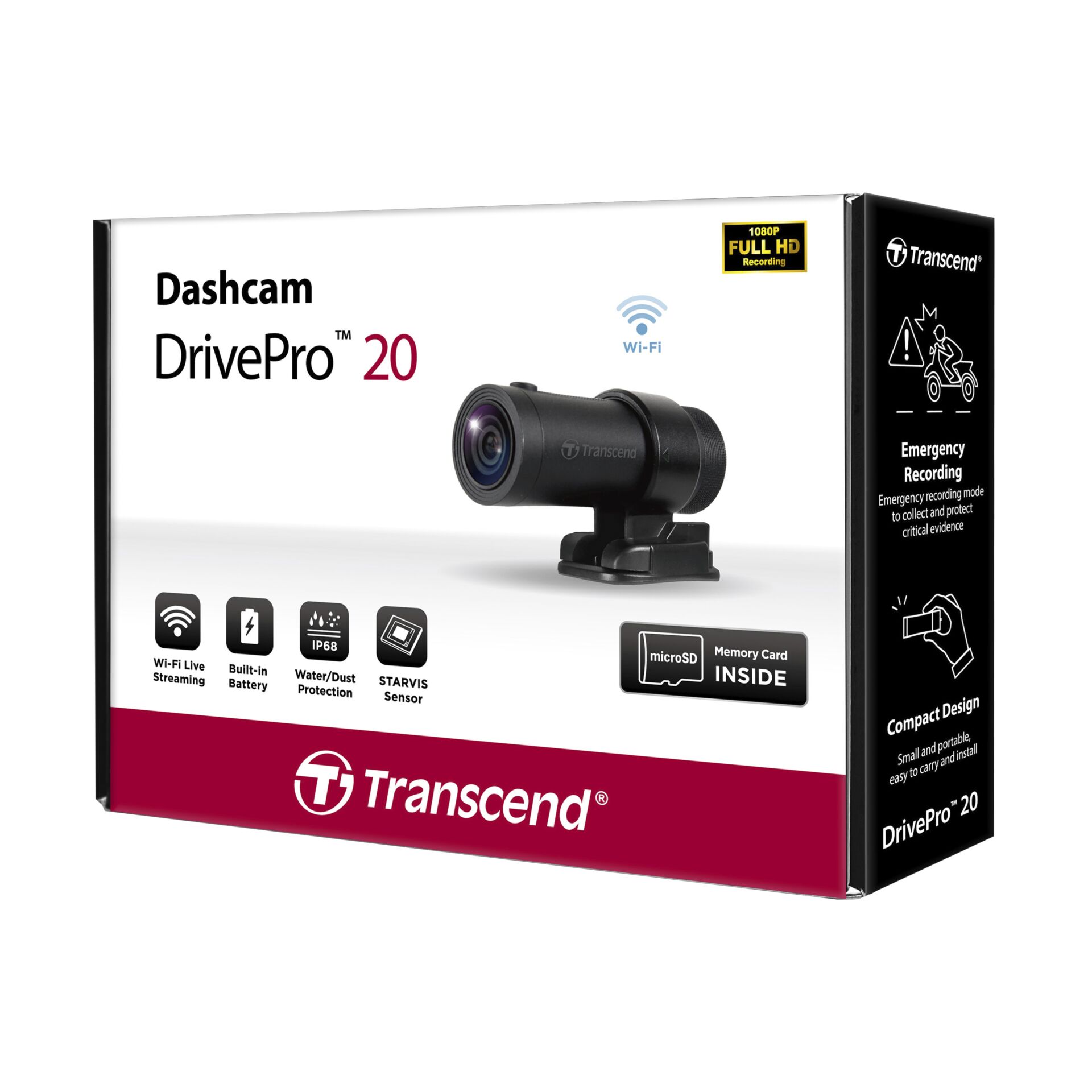 Transcend DrivePro 20 Motorcycle Camera incl. 32GB microSDHC