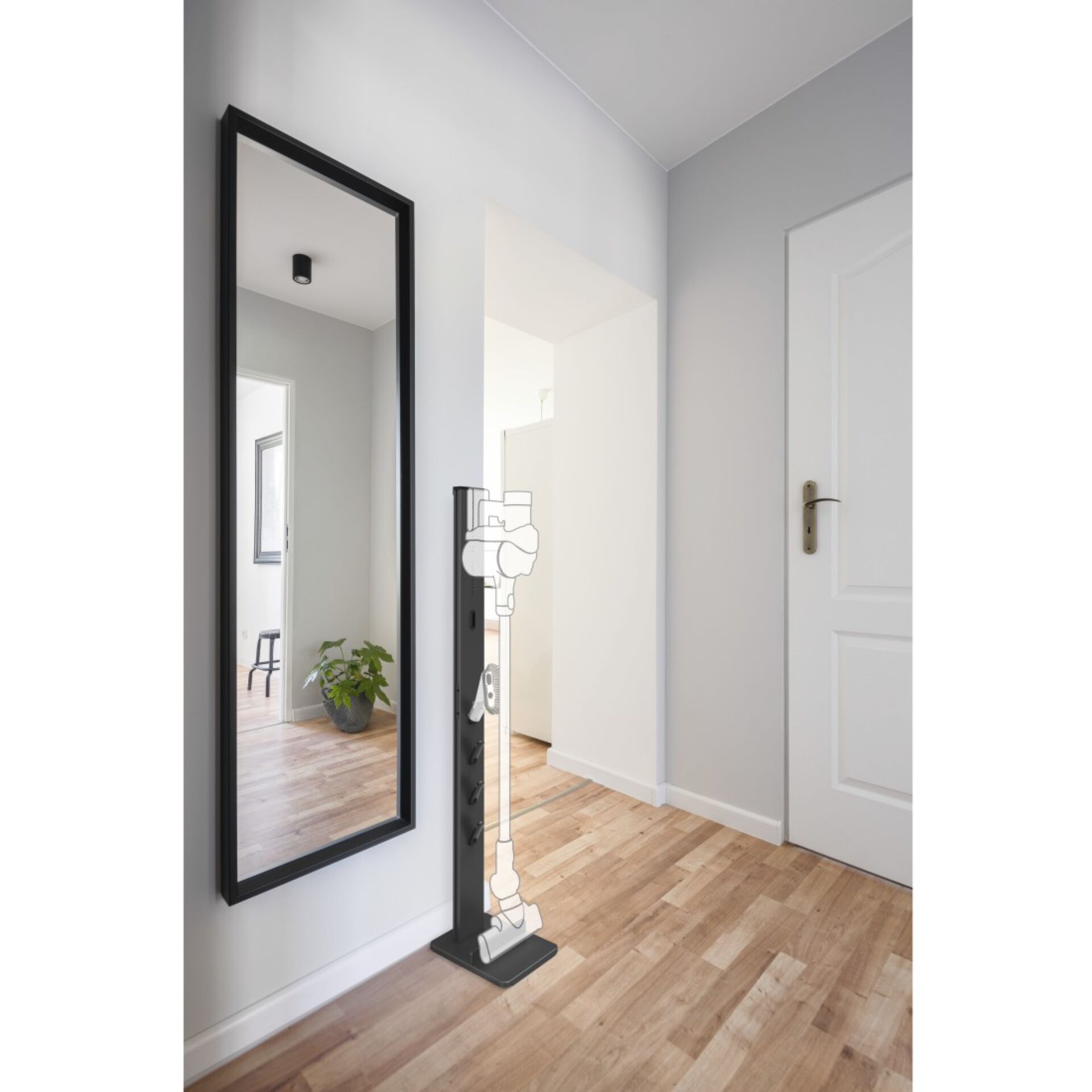 Xavax Standfuß-Organizer f. Akku Staubsauger, schwarz      1