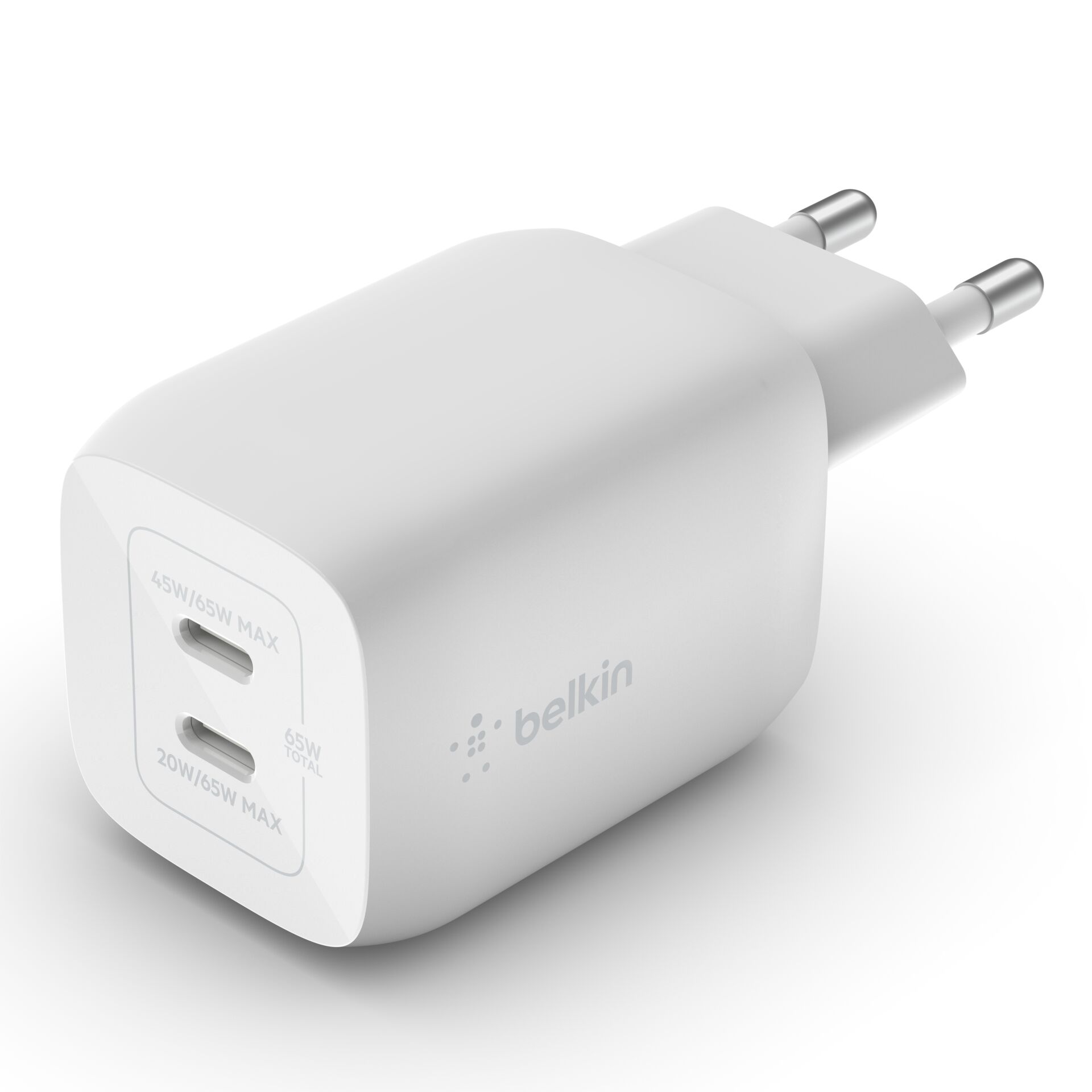 Belkin Dual Netzladegerät 65W PD USB-C, weiß, PPS-Tech.WCH01