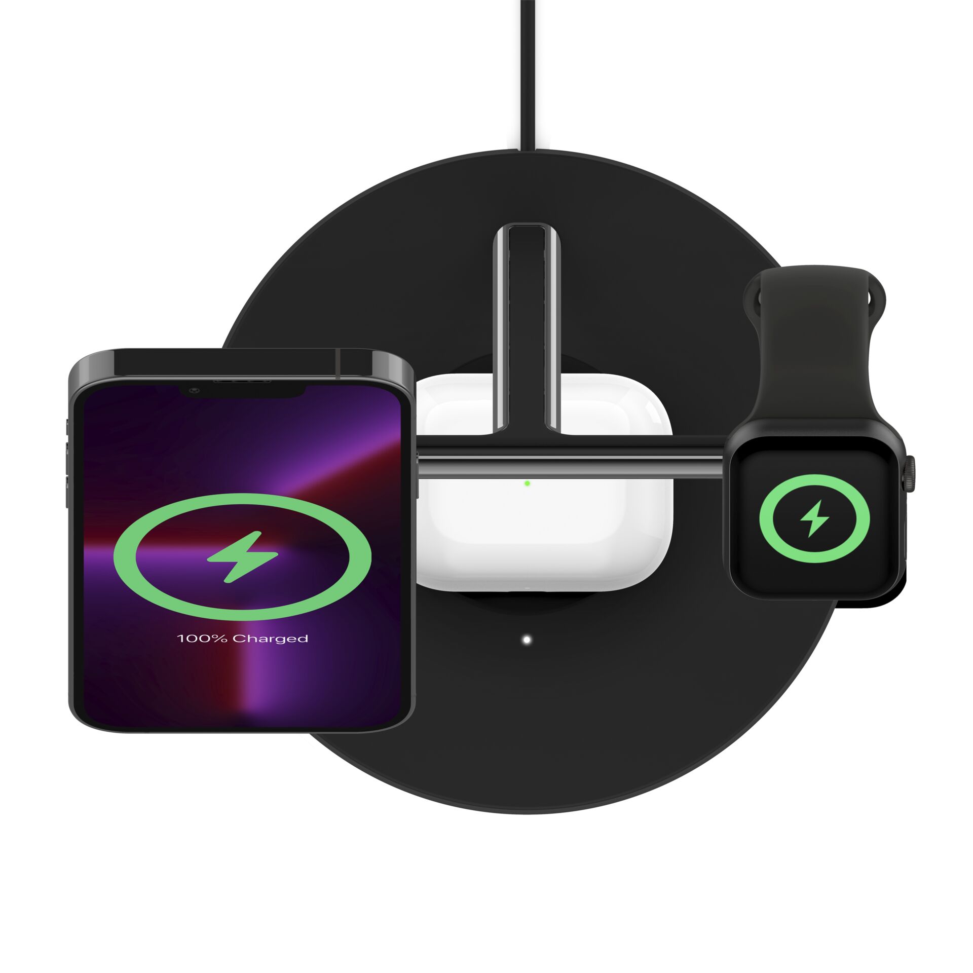 Belkin MagSafe drahtloses 3-in-1 Ladegerät, schwarz    WIZ01