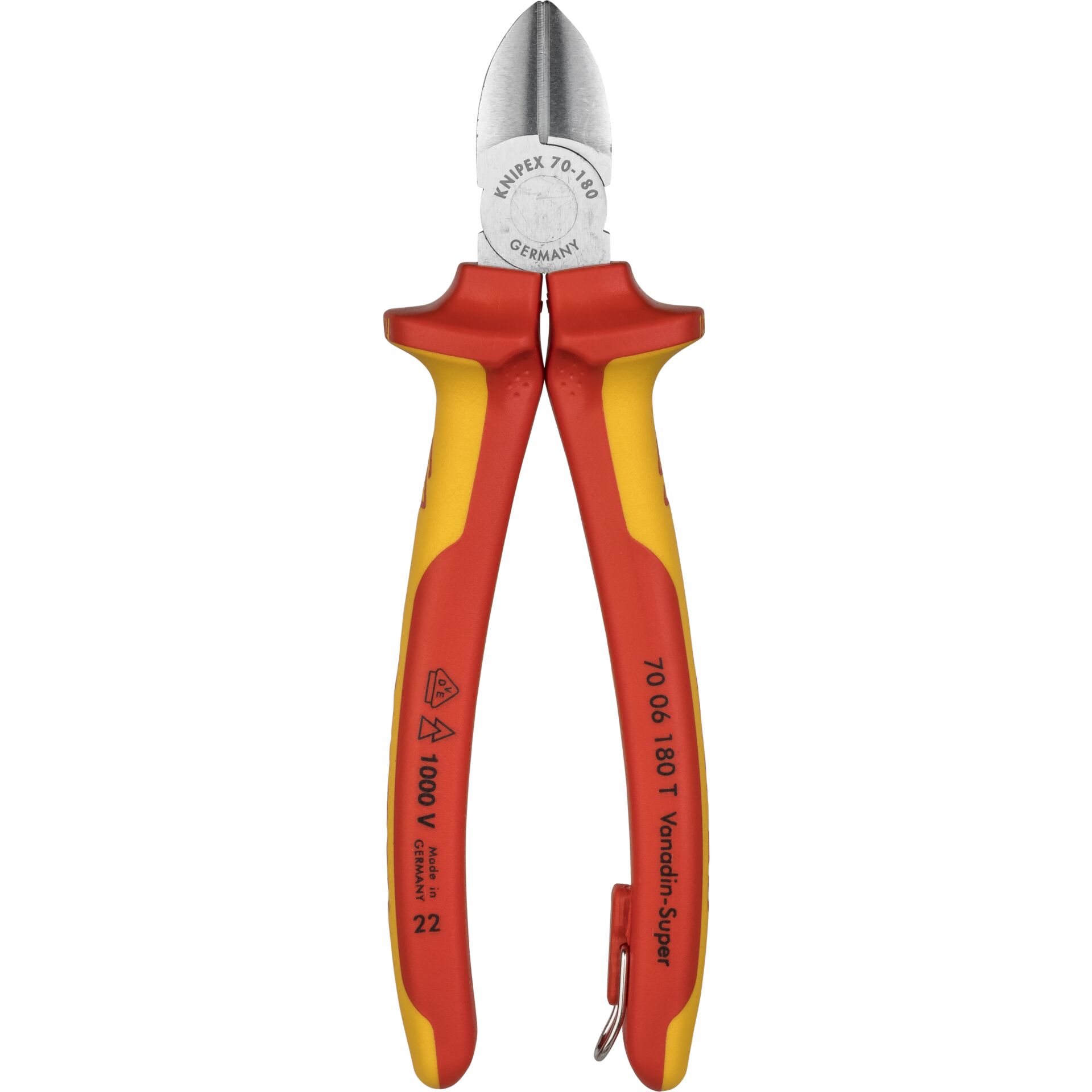 KNIPEX tronchese laterale con anello di fissaggio