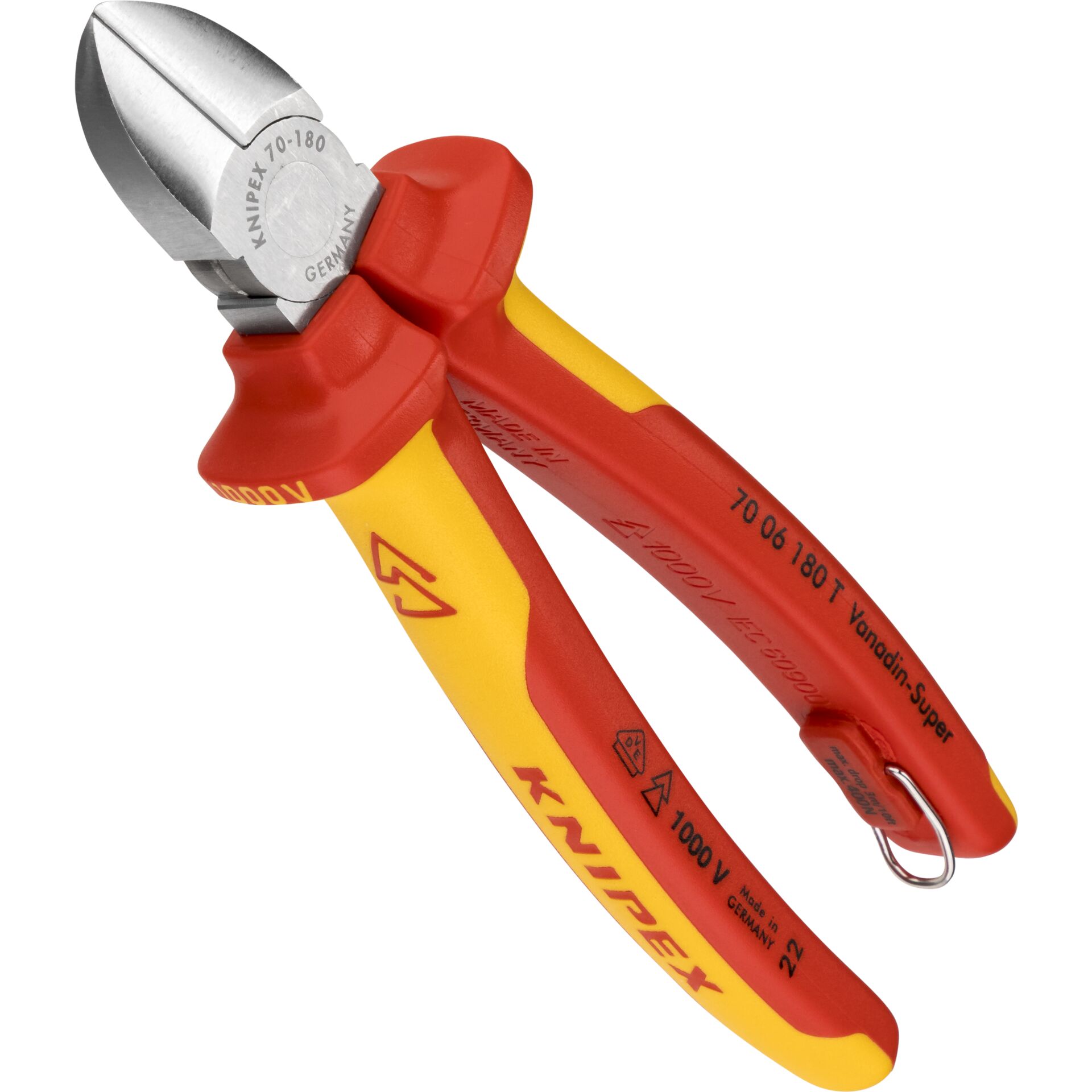 KNIPEX tronchese laterale con anello di fissaggio