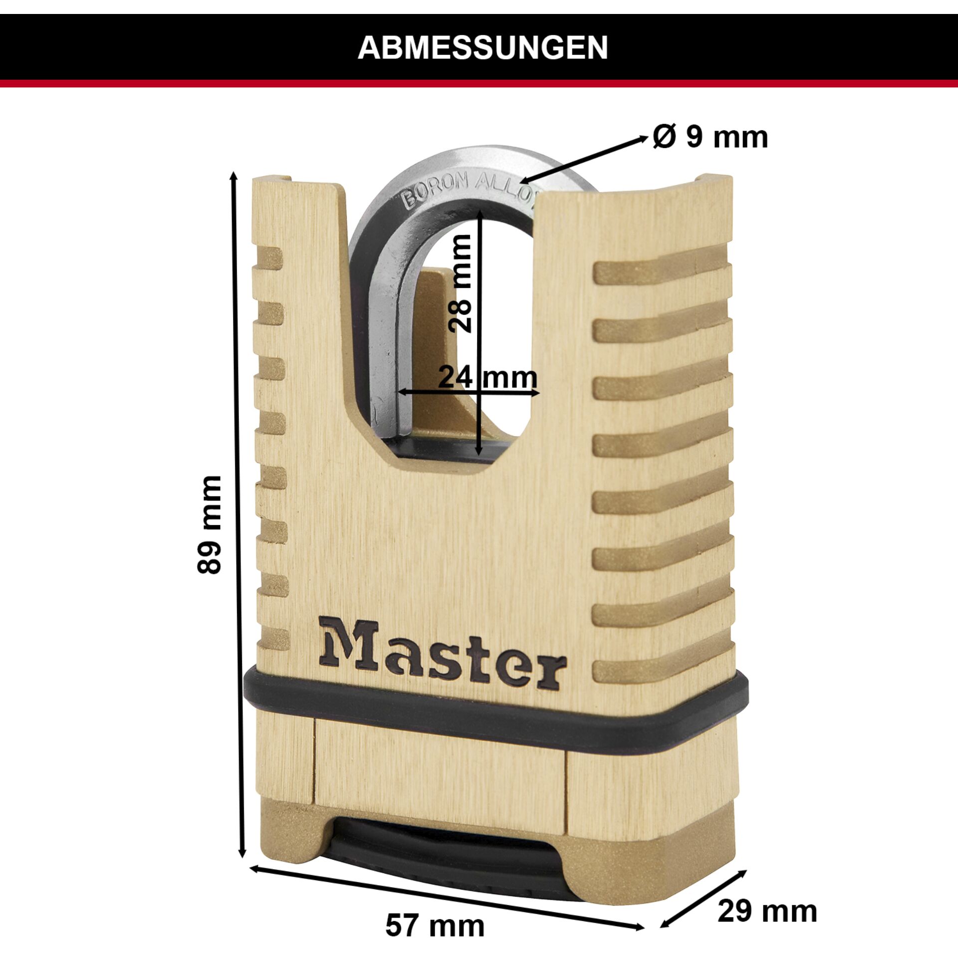 Master Lock Excell Padlock with bordered Shackle     M1177EU
