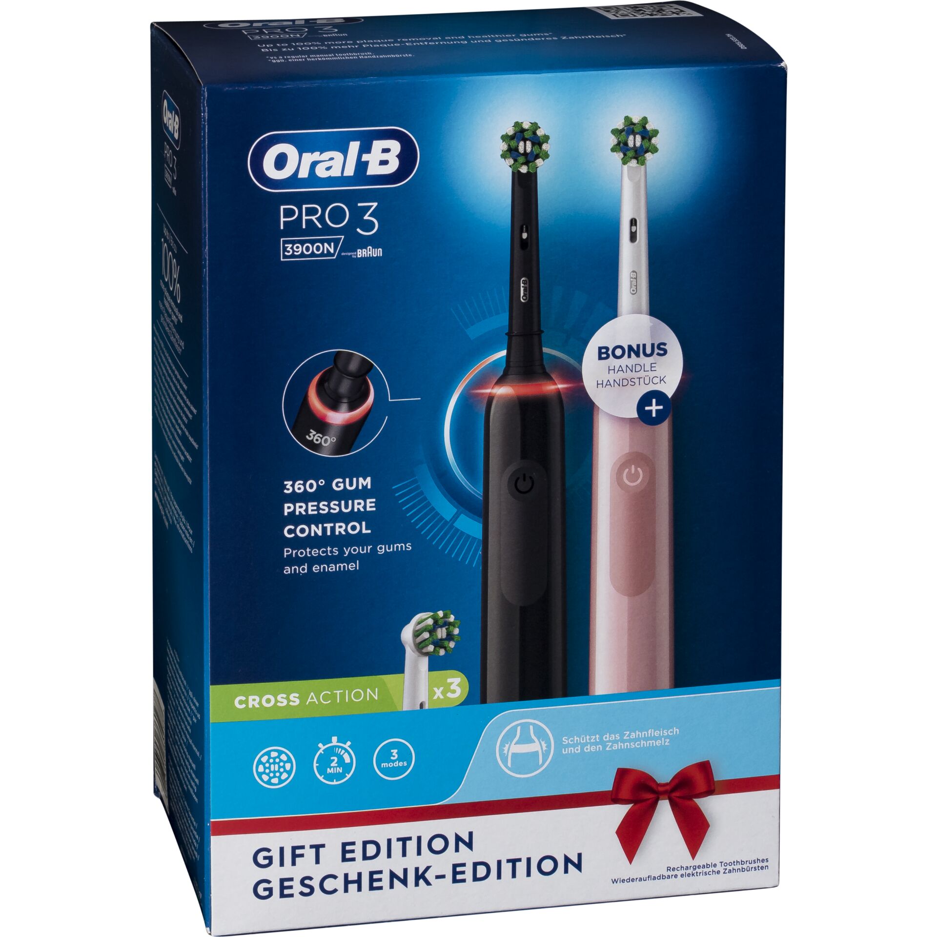 Oral-B PRO 3 3900 Duopack Black-Pink Edition         JAS22
