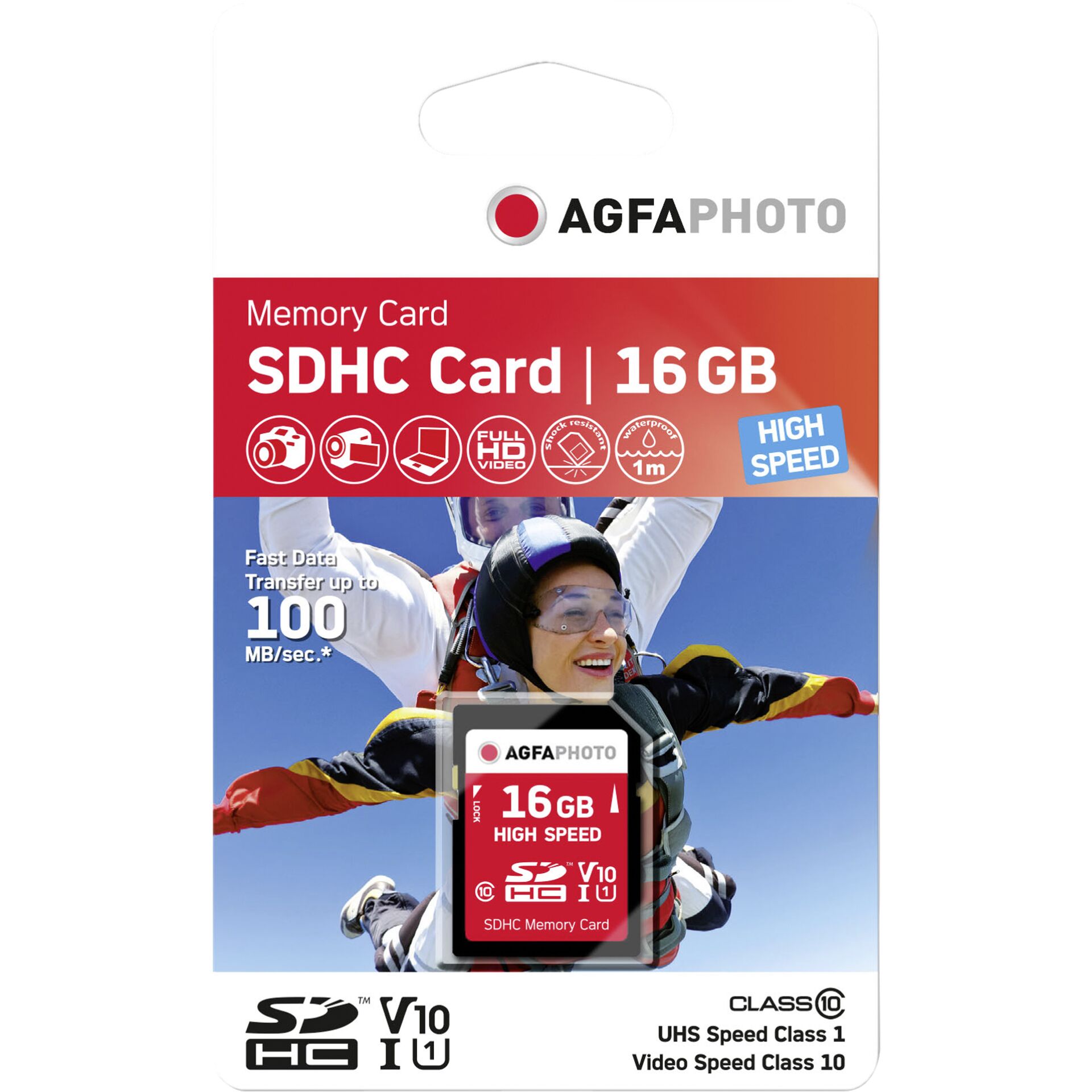 AgfaPhoto SDHC scheda 16GB High Speed Class 10 UHS I