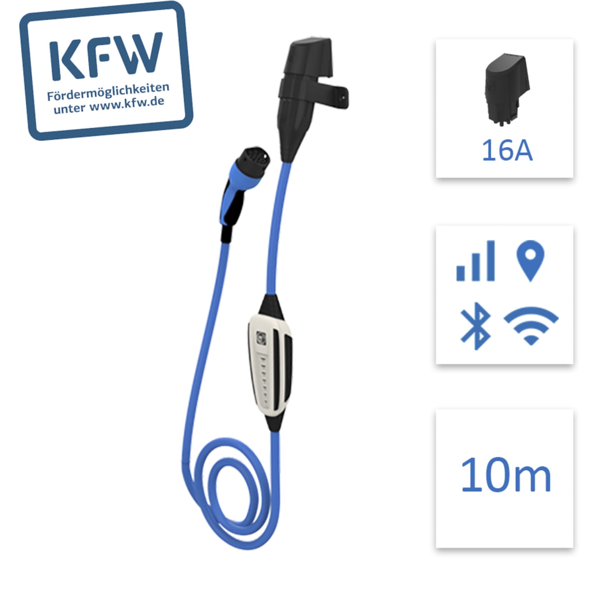 NRGkick KfW Select 10m GSM/GPS prot. cover, Wall Socket 16A