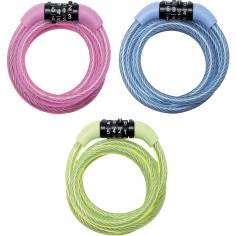 Master Lock Coiled Cord 1,20m w. fixed comb. lock  8143EURDP