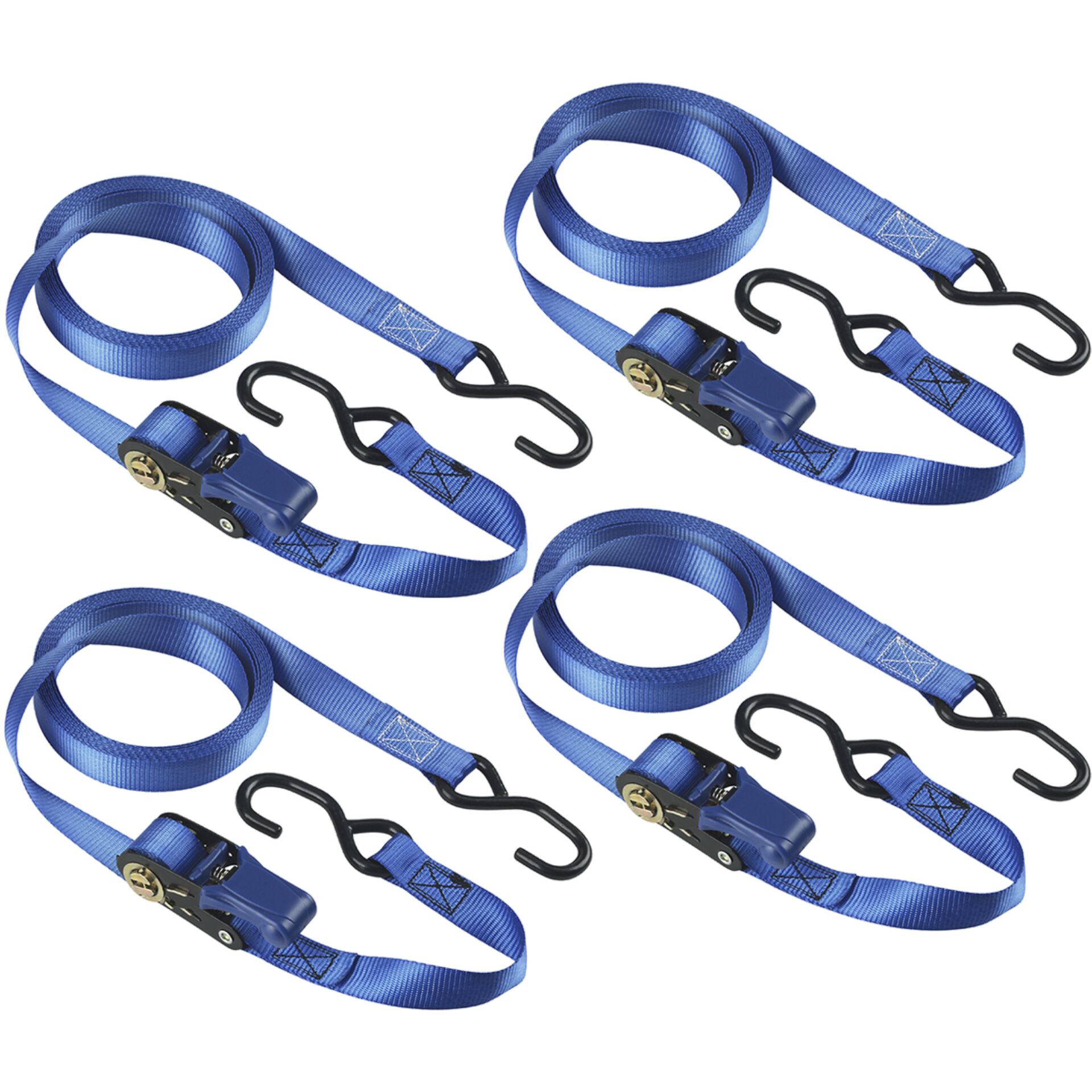 Master Lock 4 Ratchet tie-down with S-Hooks 5m blue  4367EUR