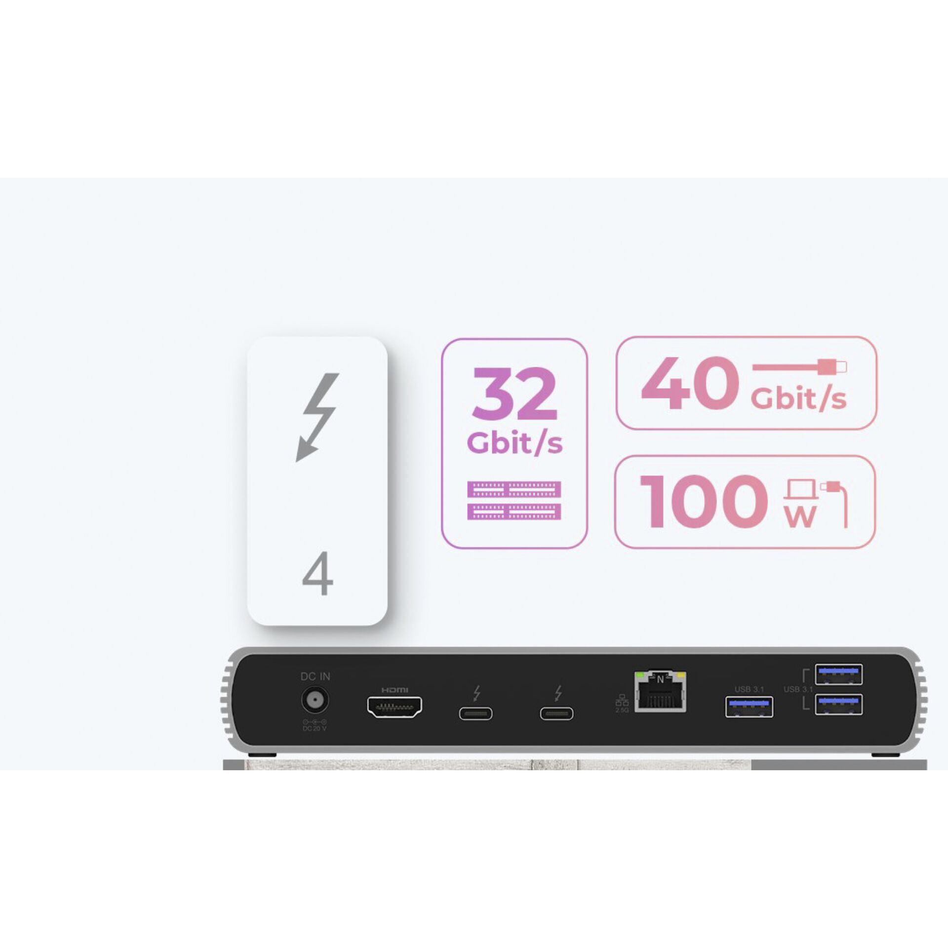 RaidSonic IB-DK8801-TB4 Thunderbolt 4 Docking Station