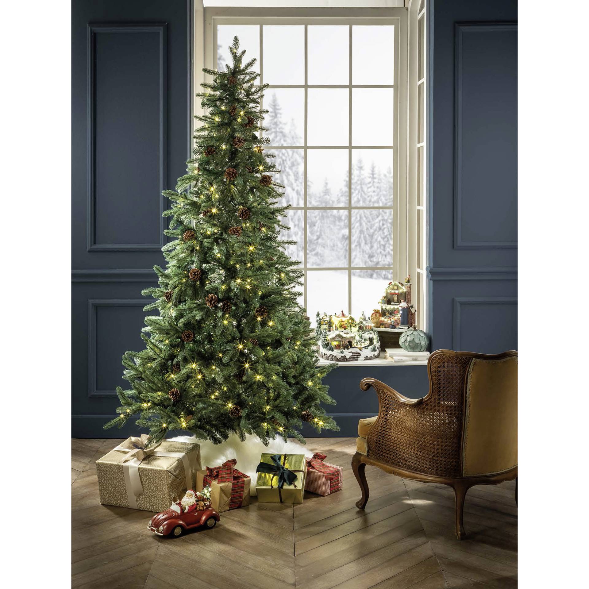 L´Oca Nera albero di natale verde H 210 cm incl. 370 Leds