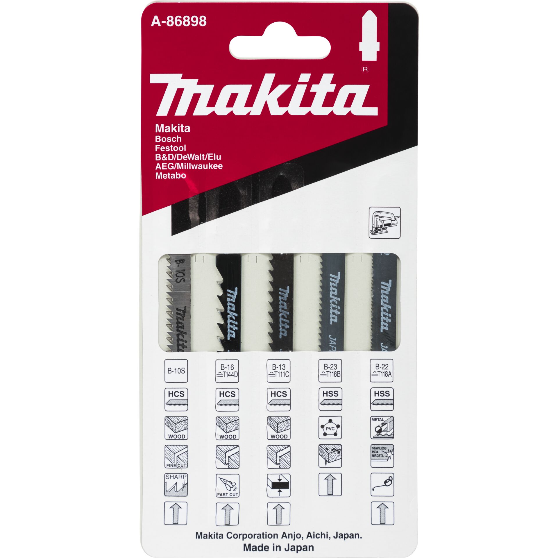 Makita A-86898 lame per segh.alt. assortimento