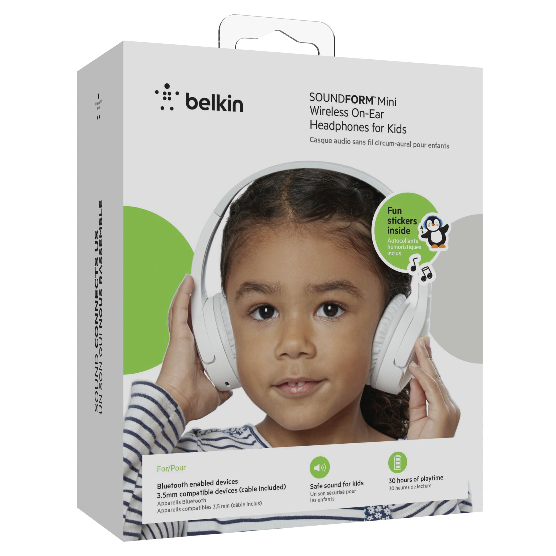 Belkin Soundform Mini-On-Ear Kinder Kopfhörer weiß AUD002btW