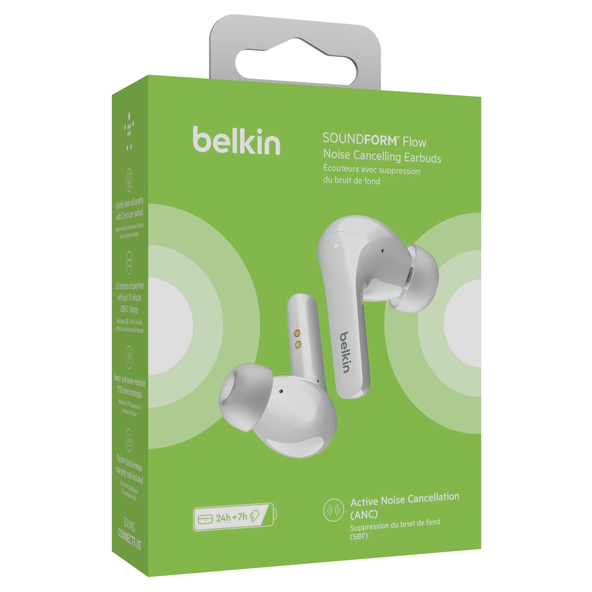 Belkin Soundform Flow ANC In-Ear wirel. Kopfhörer weiß AUC00