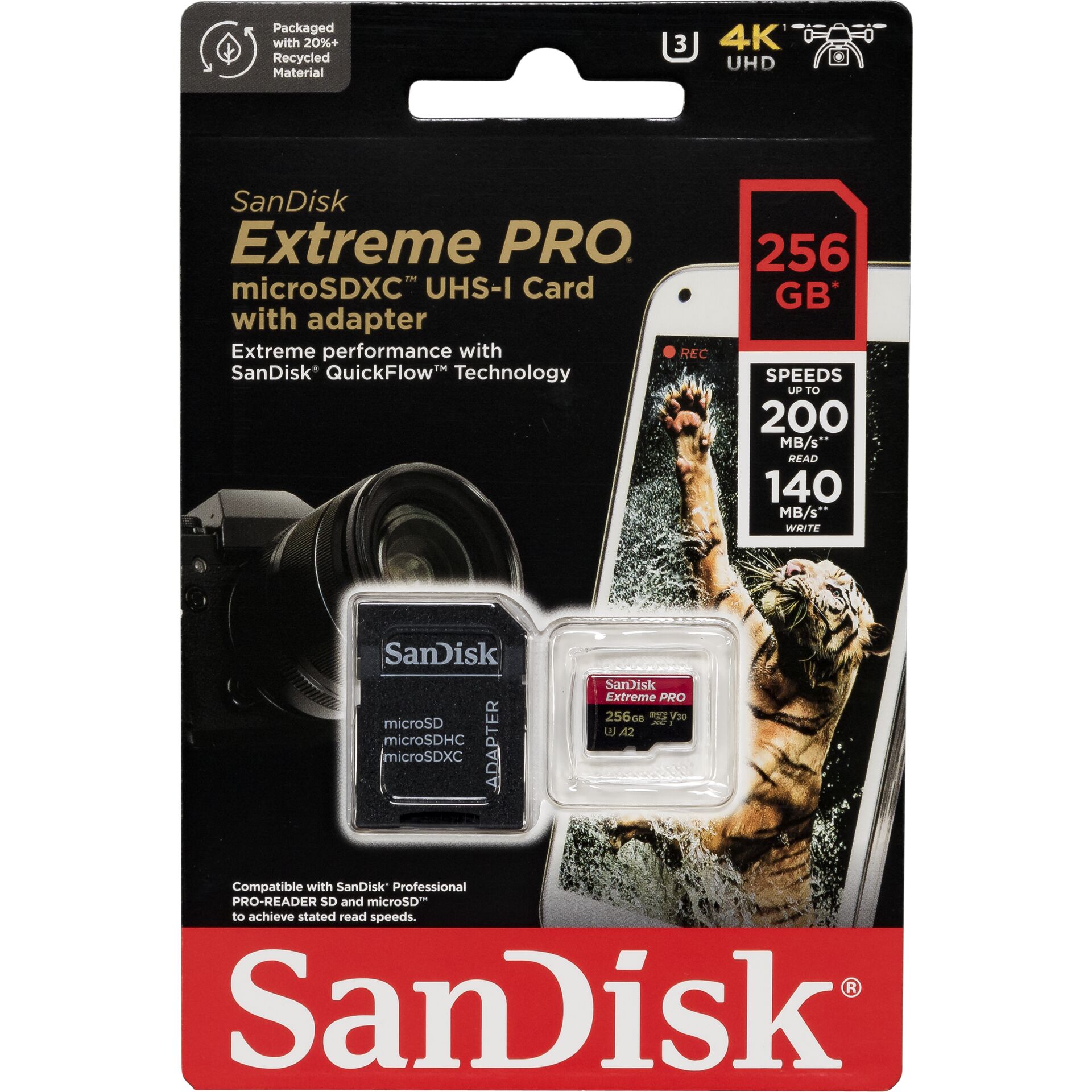 SanDisk microSDXC          256GB Extreme Pro A2 C10 V30 UHS-