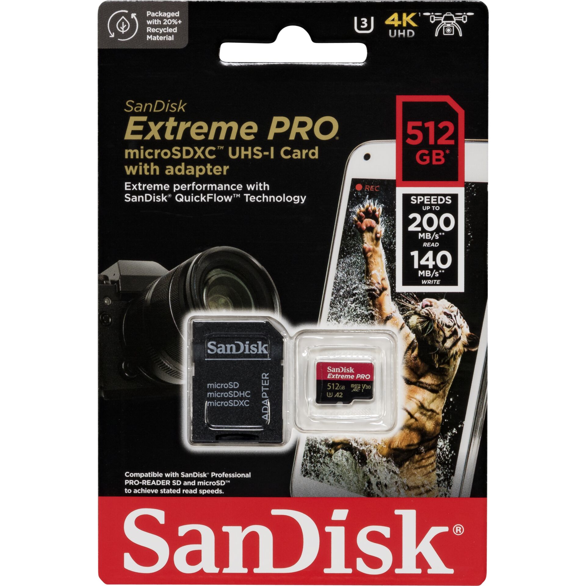 SanDisk microSDXC          512GB Extreme Pro A2 C10 V30 UHS-