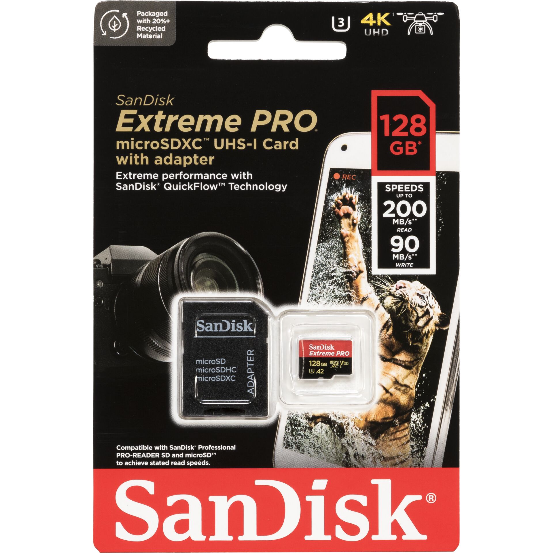 SanDisk microSDXC          128GB Extreme Pro A2 C10 V30 UHS-
