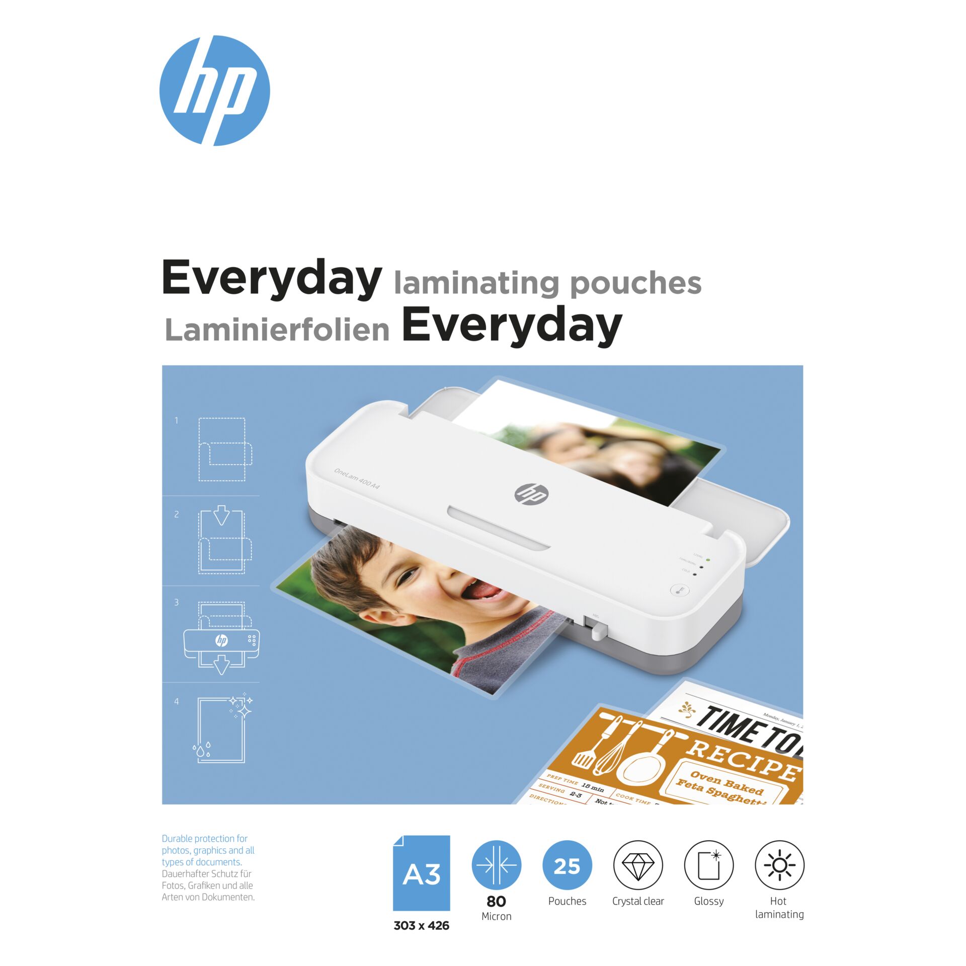 HP Everyday Laminierfolien A3 80 Micron, 25 Stk.