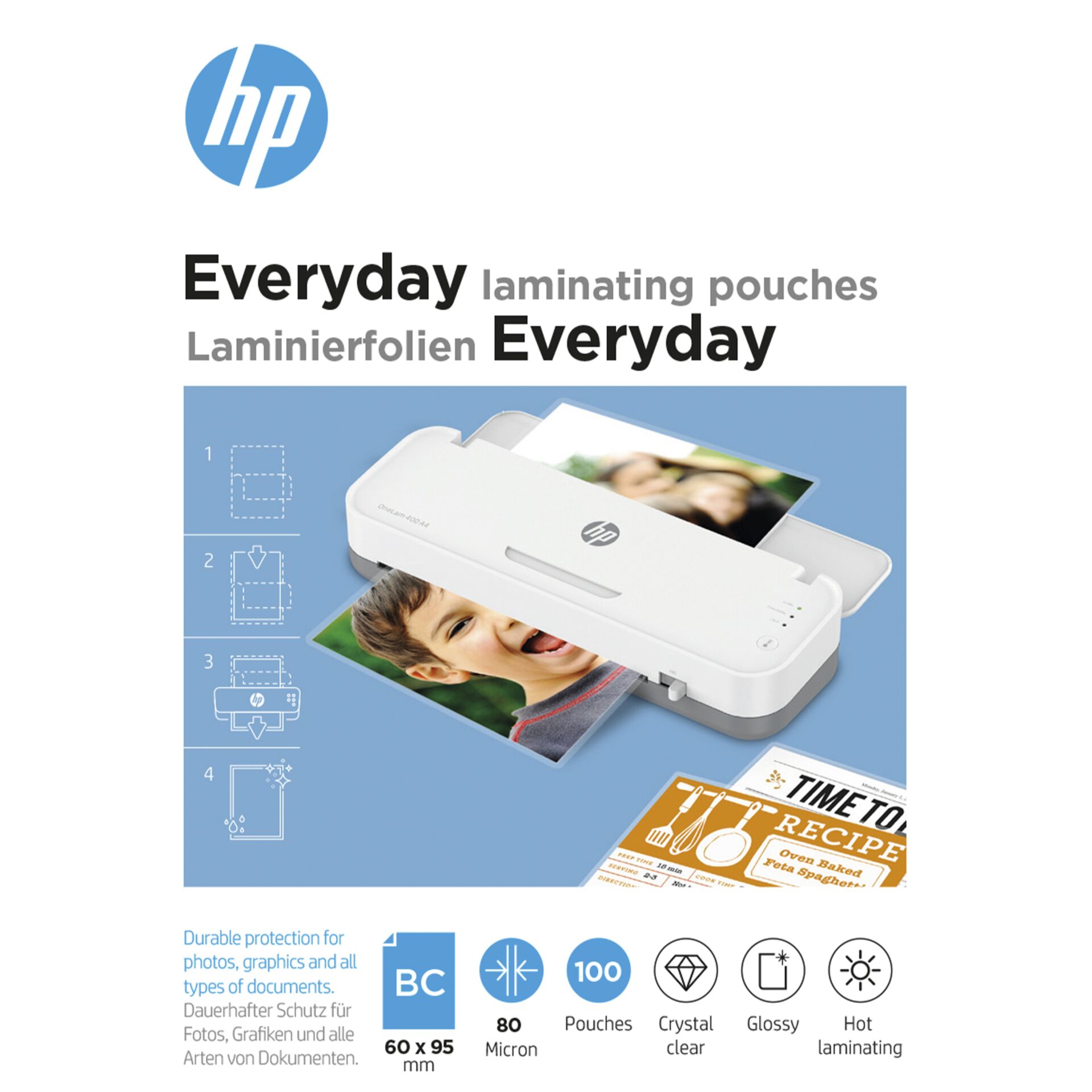 HP Everyday Laminierfolien Visit 80 Micron, 100 Stk.