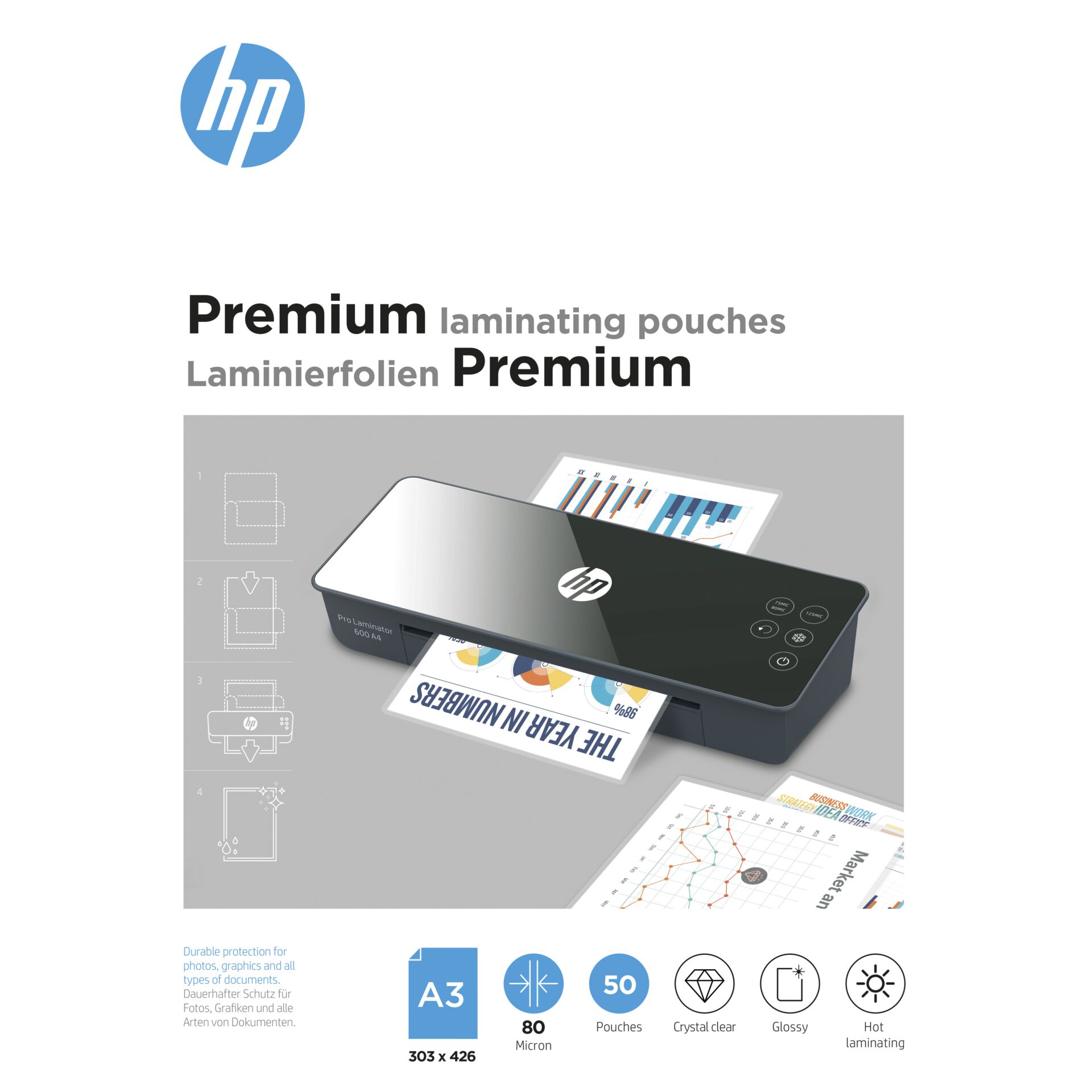 HP Pro Laminierfolien A3 80 Micron